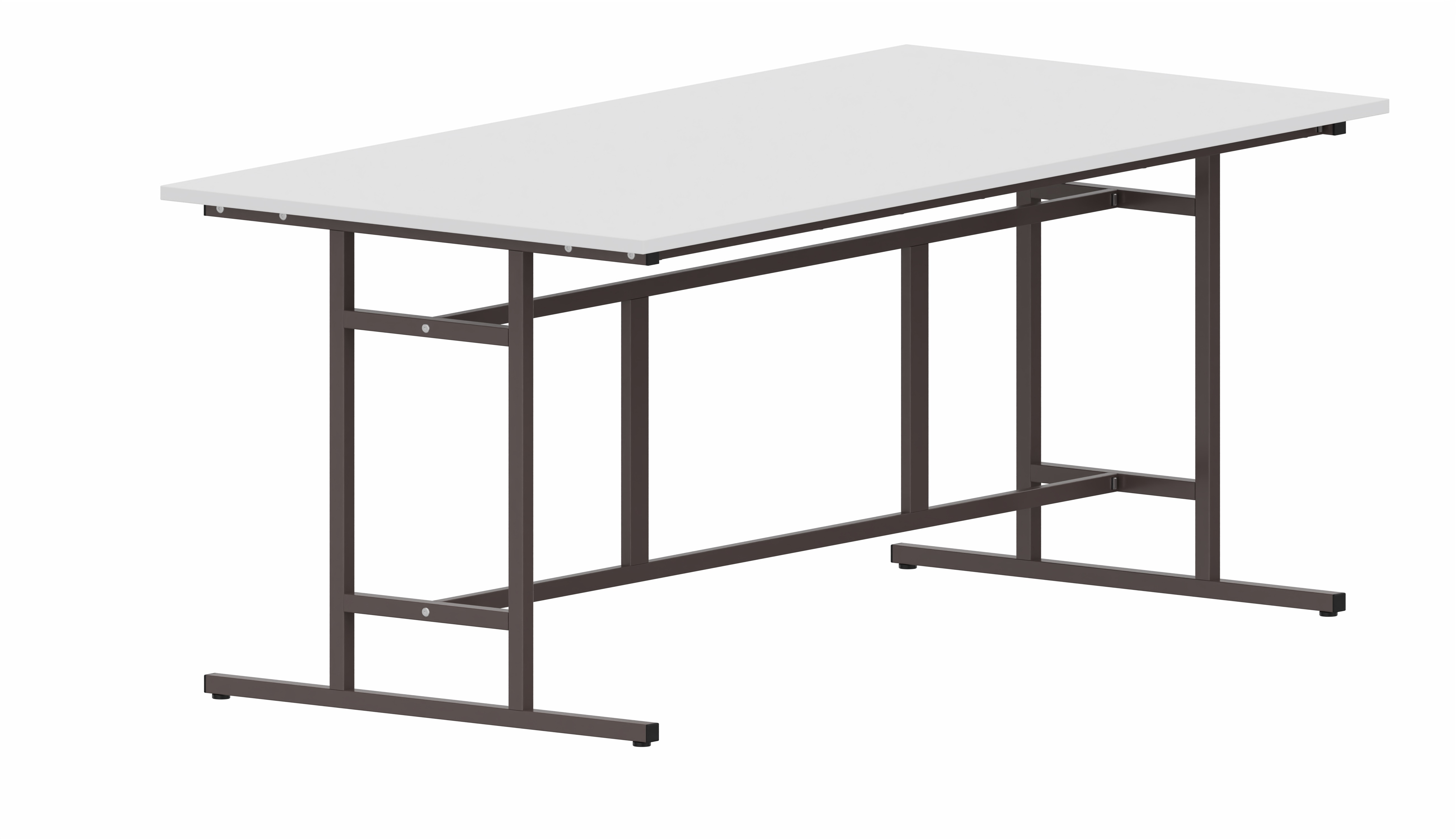 Table d'atelier 200 x 100 cm - h. 85 cm - Plat. Mélaminé piétement à dégagement latéral