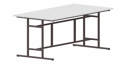 Table d'atelier 200 x 100 cm - h. 85 cm - Plat. Mélaminé piétement à dégagement latéral