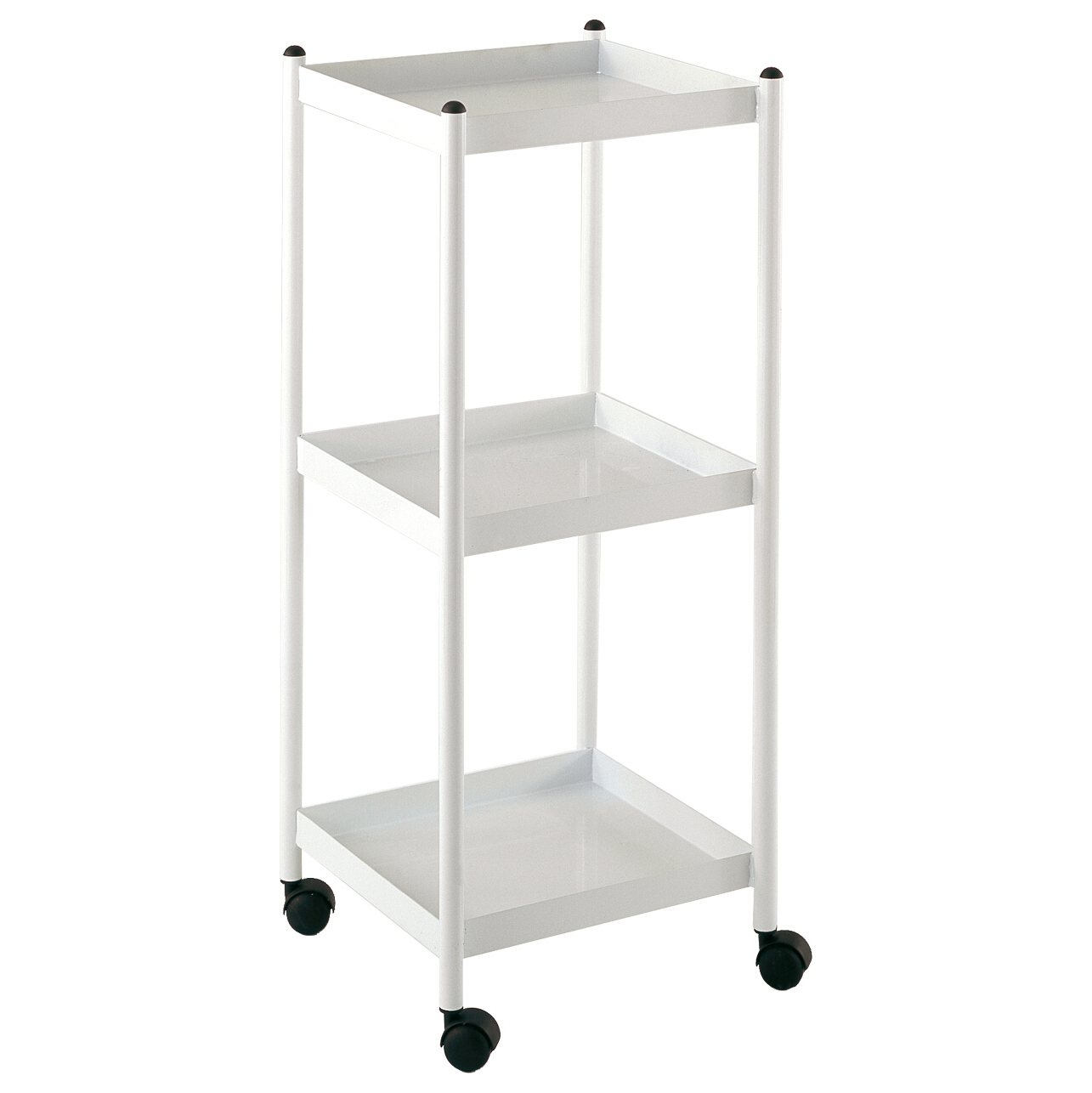 Desserte mobile métallique - 3 plateaux - h. 101,9 cm - tablettes fixes 38 x 35 cm