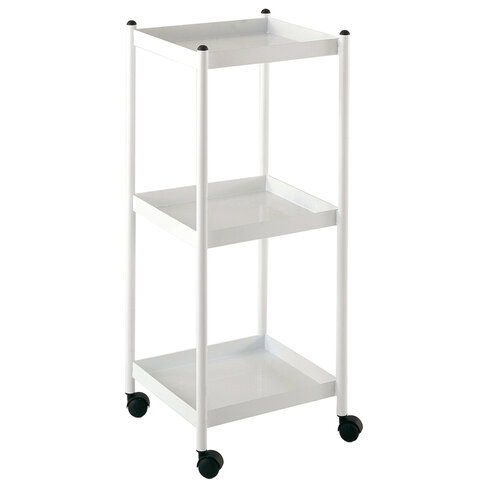 Desserte mobile métallique - 3 plateaux - h. 101,9 cm - tablettes fixes 38 x 35 cm