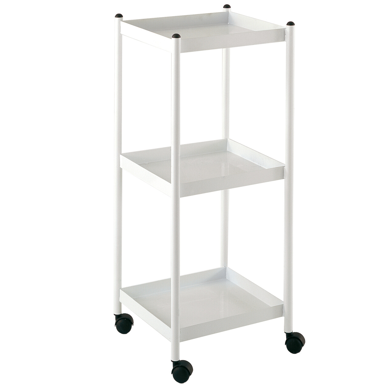 Desserte mobile métallique - 3 plateaux - h. 101,9 cm - lot de 30 - tablettes fixes 38 x 35 cm