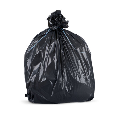 Sac à déchets légers - lien fixe - 50 l - ép. 14 µm - noir - 20 cartons de 500 - PAREDES