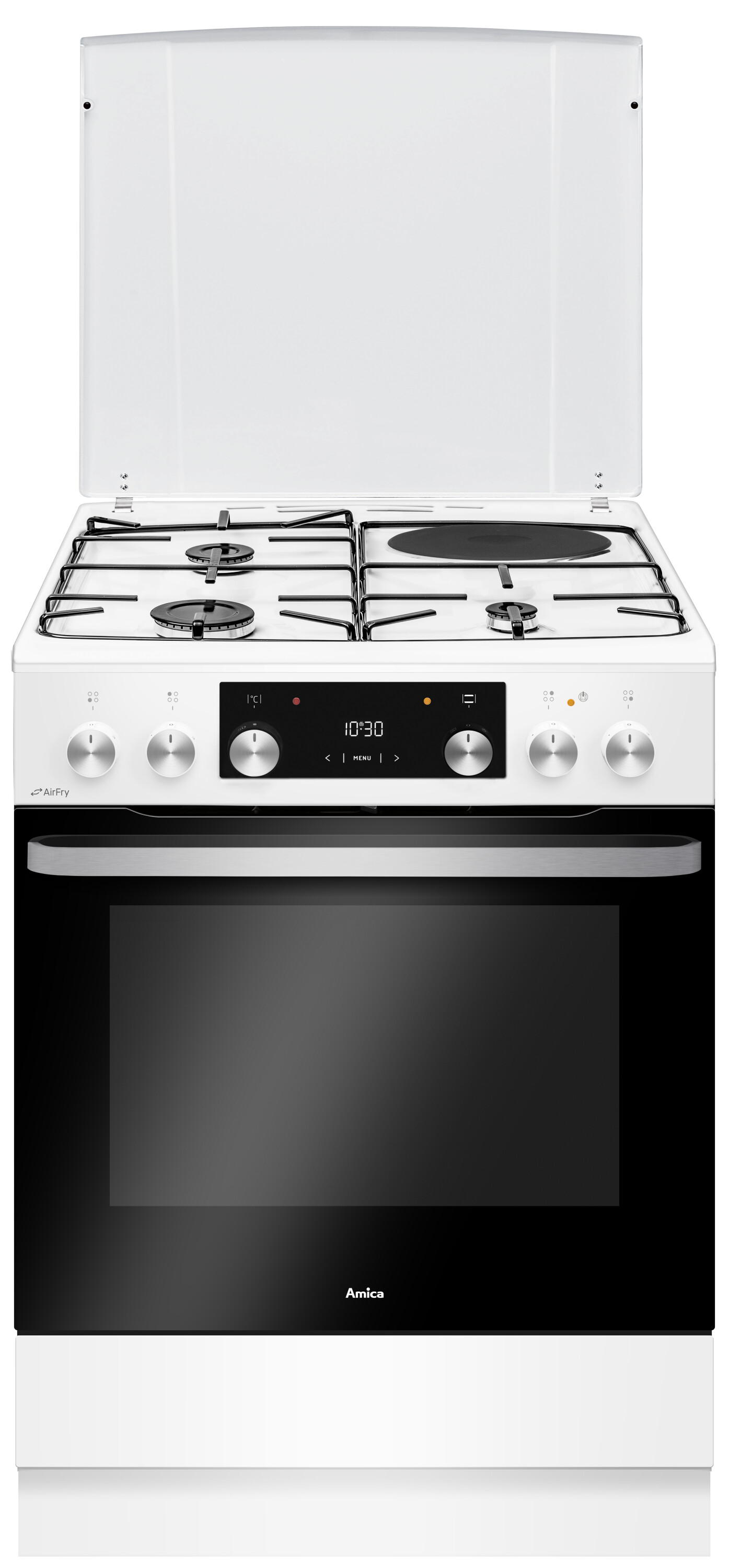 Cuisinière électrique 4 feux avec couvercle et four convection naturelle Amica ACM7035rb