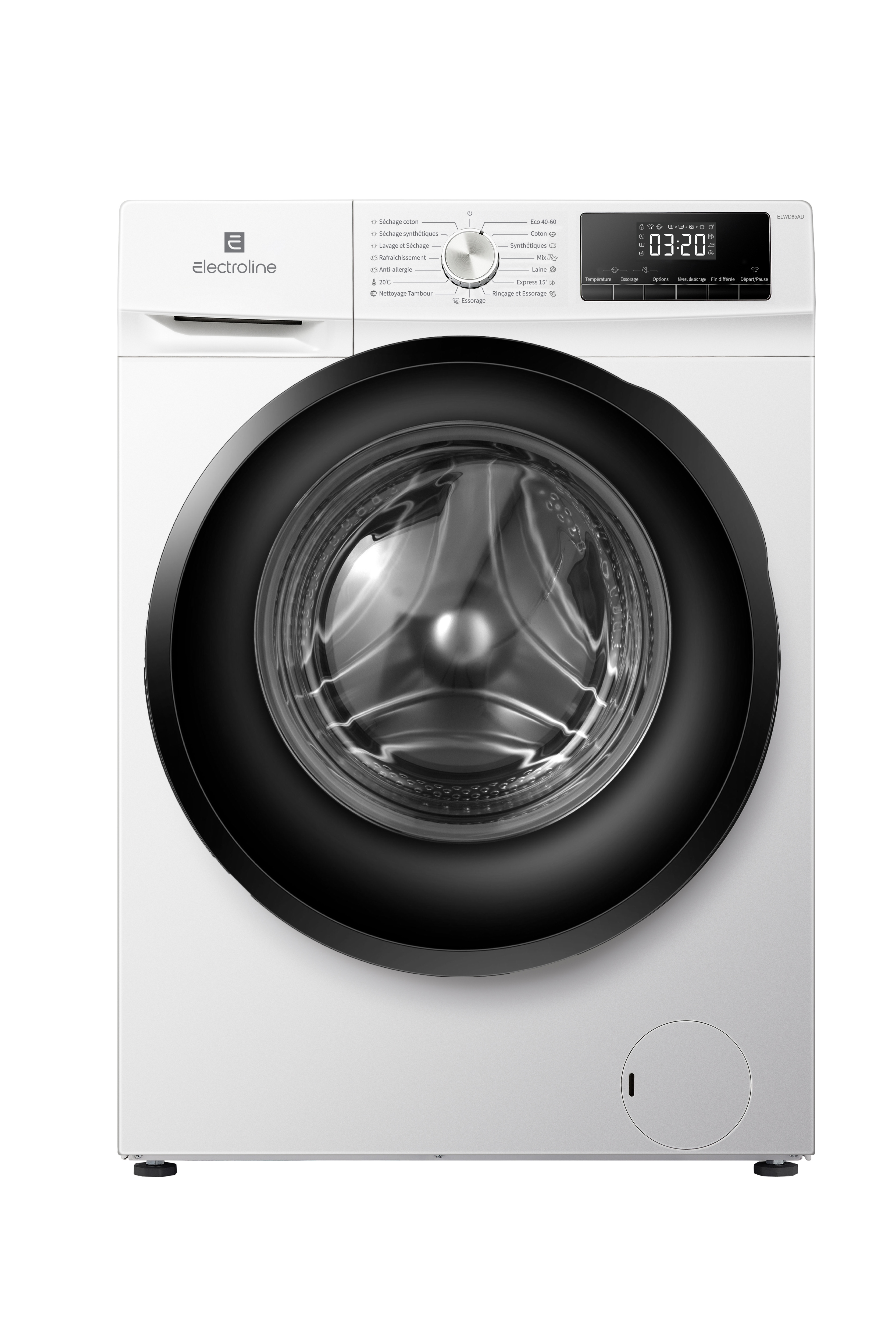 Lave-linge séchant frontal 8 kg - séchage 5 kg Electroline ELWD85AD - classe A