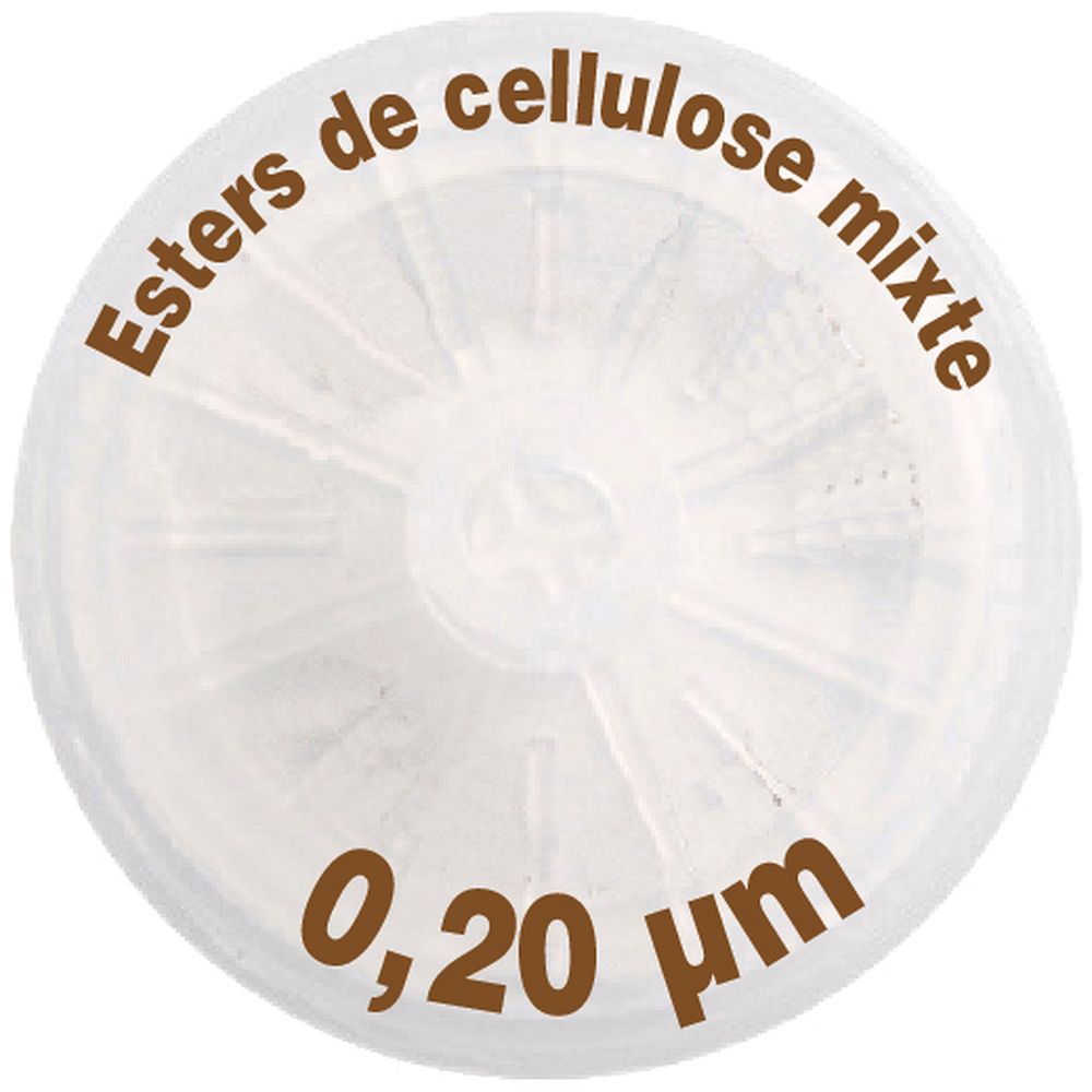 Filtre seringue en Esters de Cellulose avec préfiltre en microfibre de verre, 0,45 µm, Ø25 mm