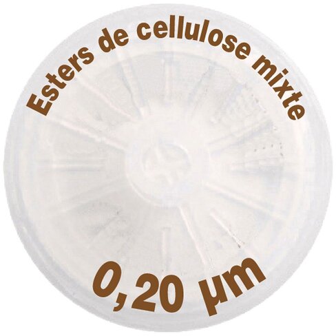 Filtre seringue en Esters de Cellulose avec préfiltre en microfibre de verre, 0,45 µm, Ø25 mm