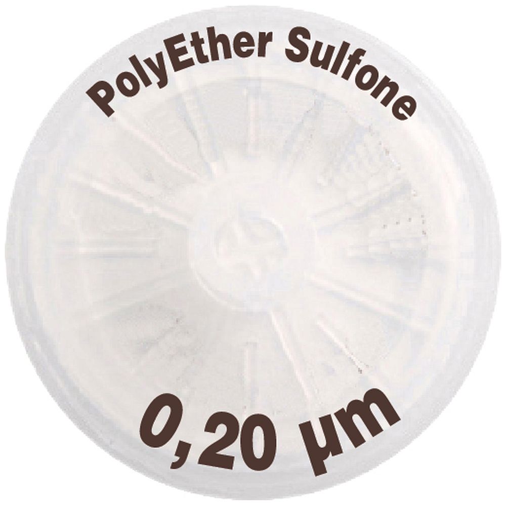 Filtre seringue stérile en Polyéthersulfone avec préfiltre en microfibre de verre, 0,20 µm, Ø25 mm