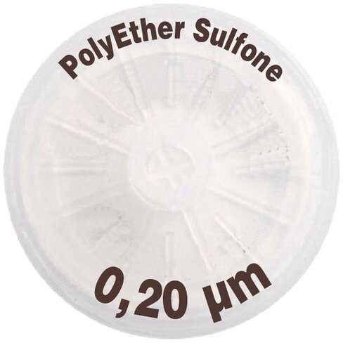 Filtre seringue en Polyéthersulfone avec préfiltre en microfibre de verre, 0,20 µm, Ø25 mm
