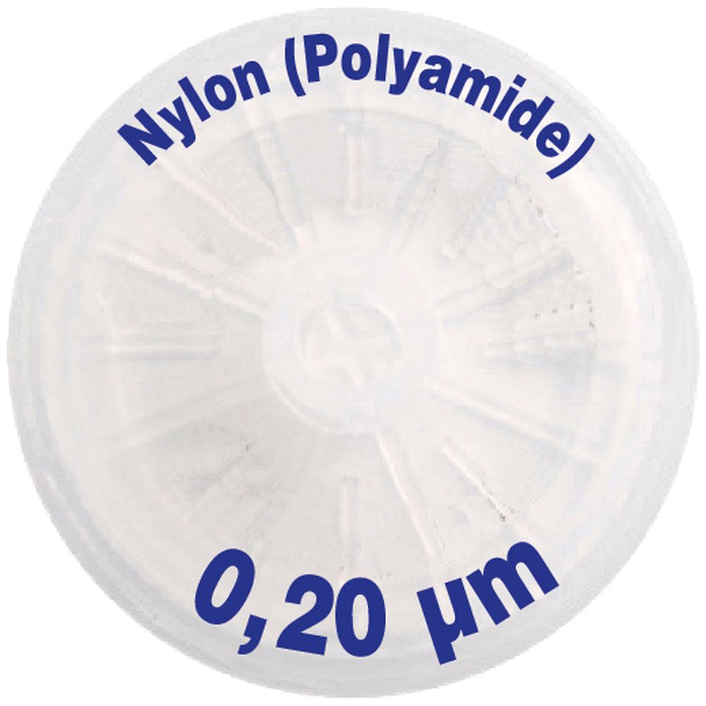 Filtre seringue en Nylon avec préfiltre en microfibre de verre, 0,20 µm, Ø25 mm
