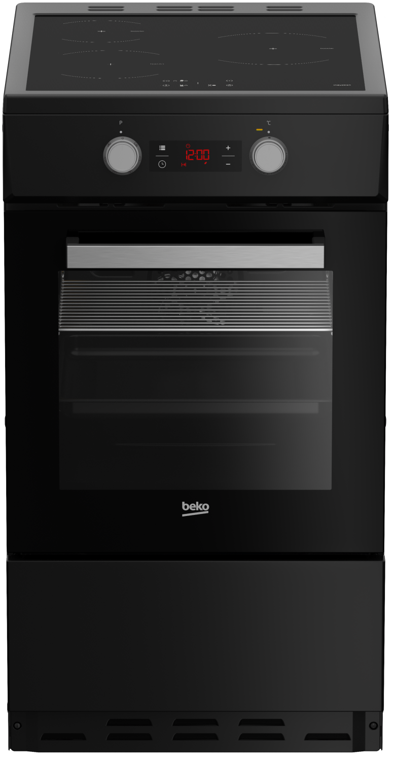 Cuisinière induction petite largeur 3 foyers et four chaleur tournante Beko FSE58301BC