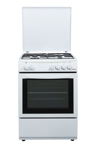 Cuisinière mixte 3 foyers gaz +1 foyer électrique couvercle et four convection naturelle Proline PMC65W-F2