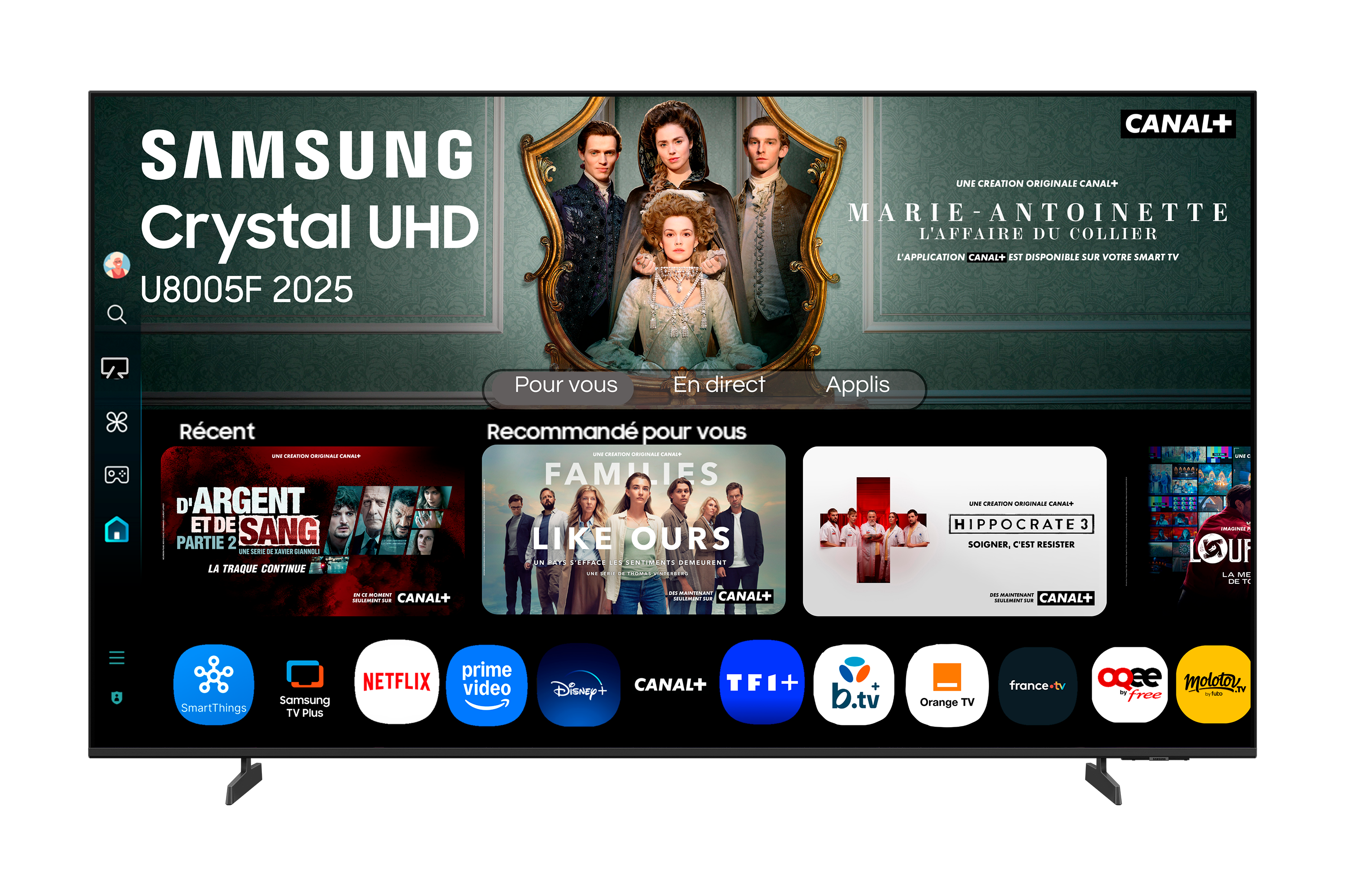 Téléviseur grand public taille écran 75'' 1920X1080 Samsung TU75U8005F