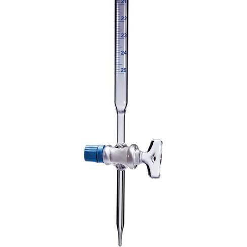 Burette 10 ml Classe B en verre clair avec robinet droit en verre