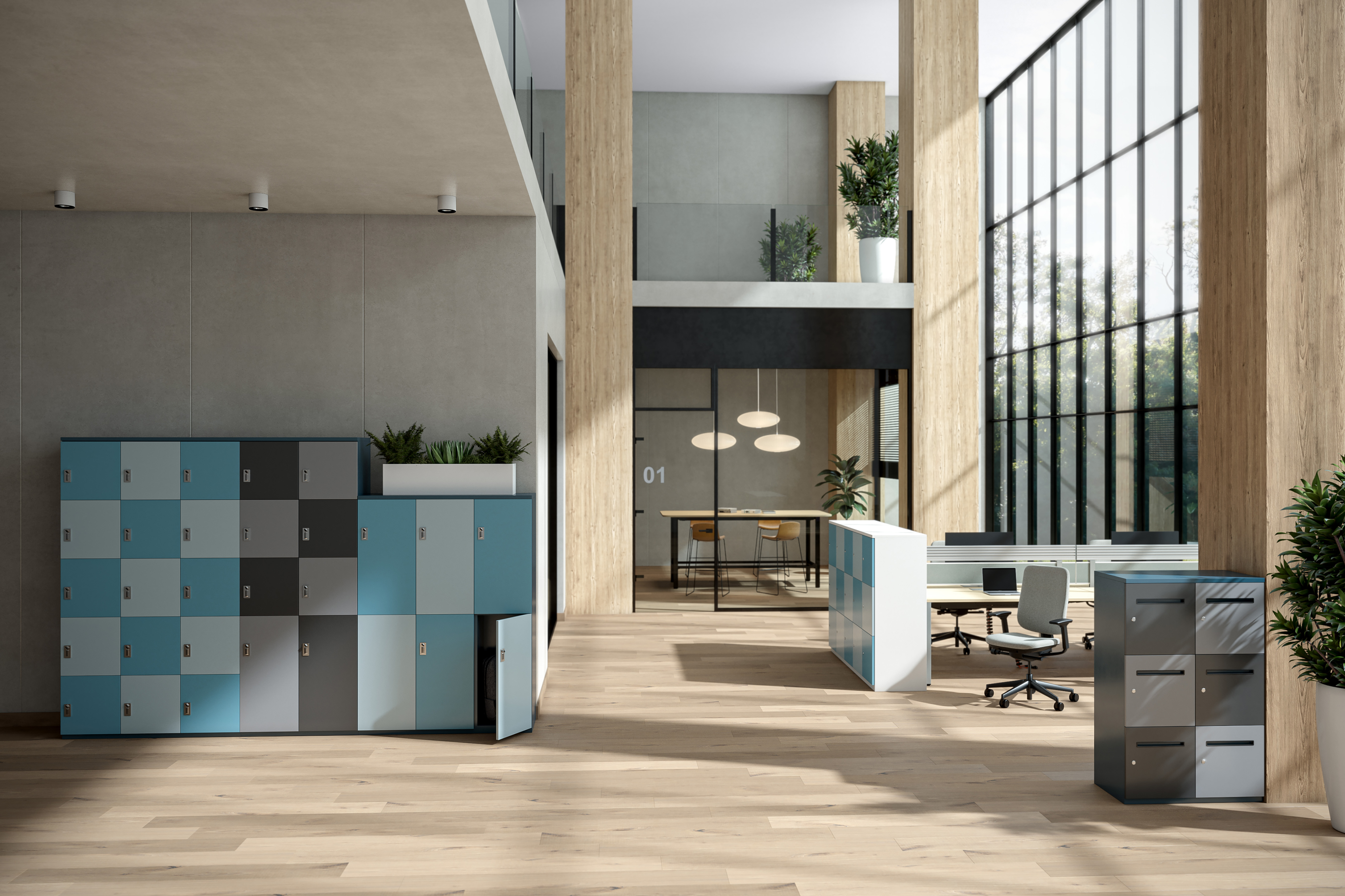 Meuble à casier fermeture à code