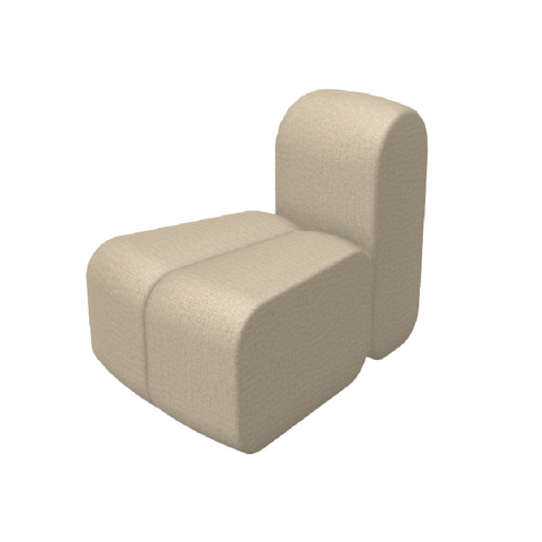 Module Bob - courbe convexe avec dossier - l. 61 x pr. 87 cm simple face - tissu