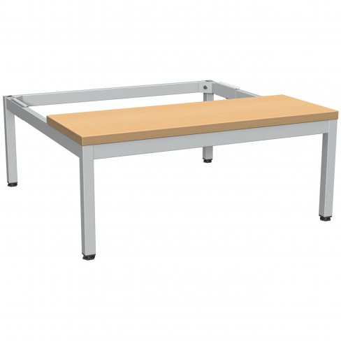 Socle banc - l. 90 cm - lames bois