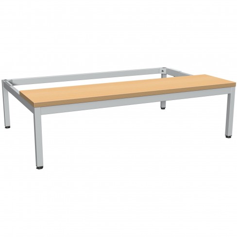 Socle banc - l. 120 cm - lames bois