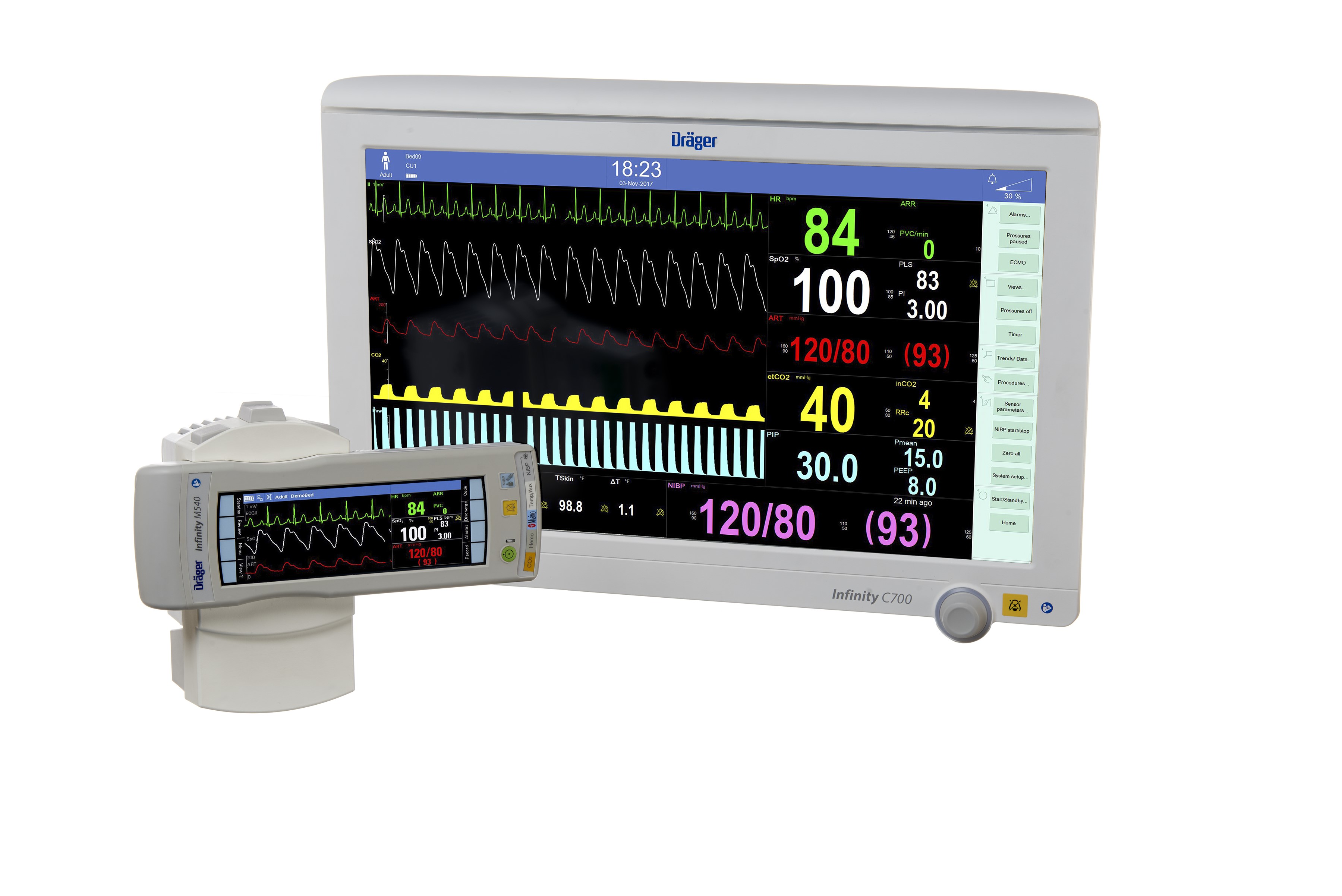 Moniteur de chevet IACS C500 - écran couleur de 17,3 pouces