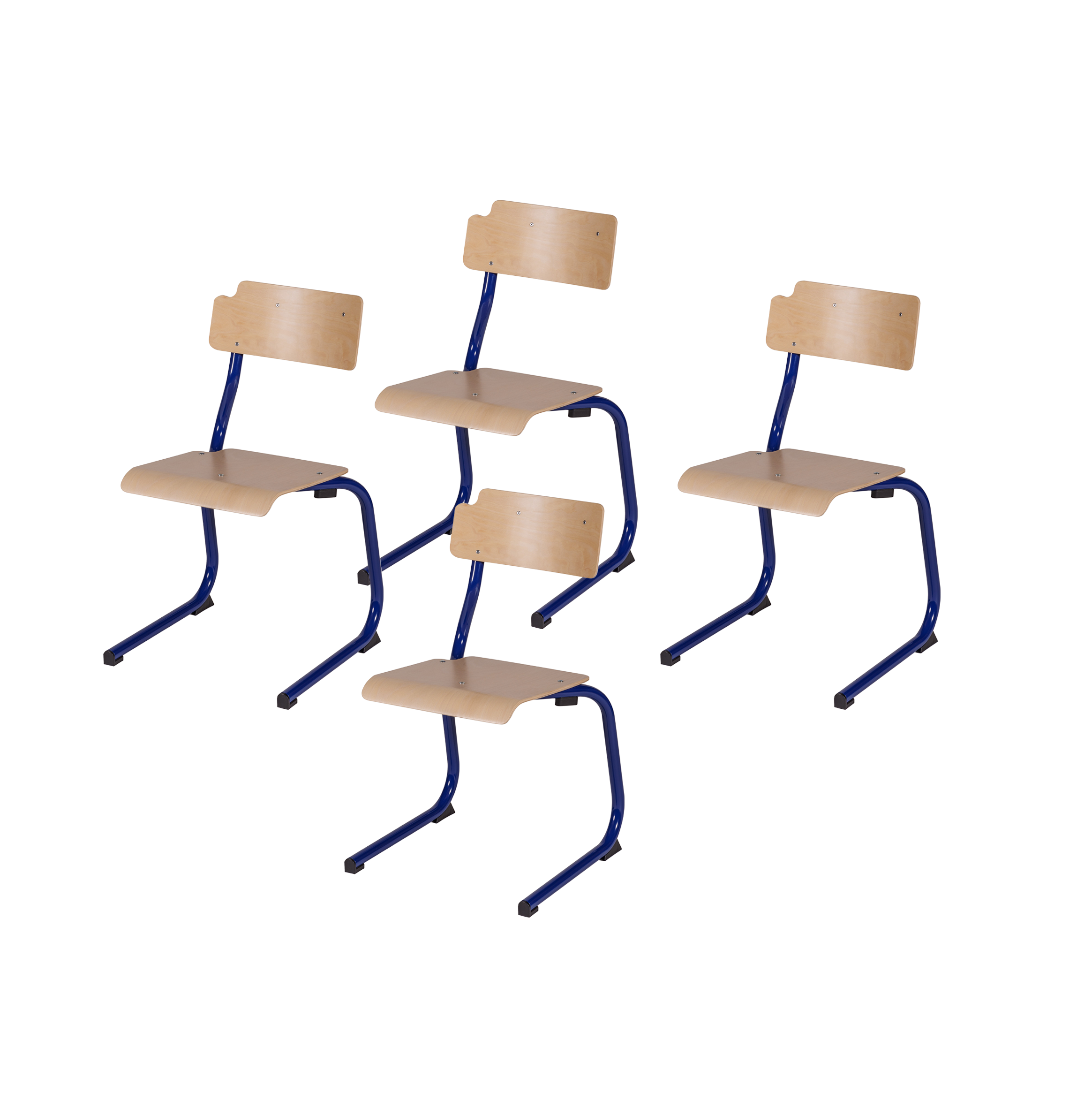 Chaise gamme 3.4.5 - T6 - en appui sur table dossier et assise multiplis hêtre - piétement aluminium -