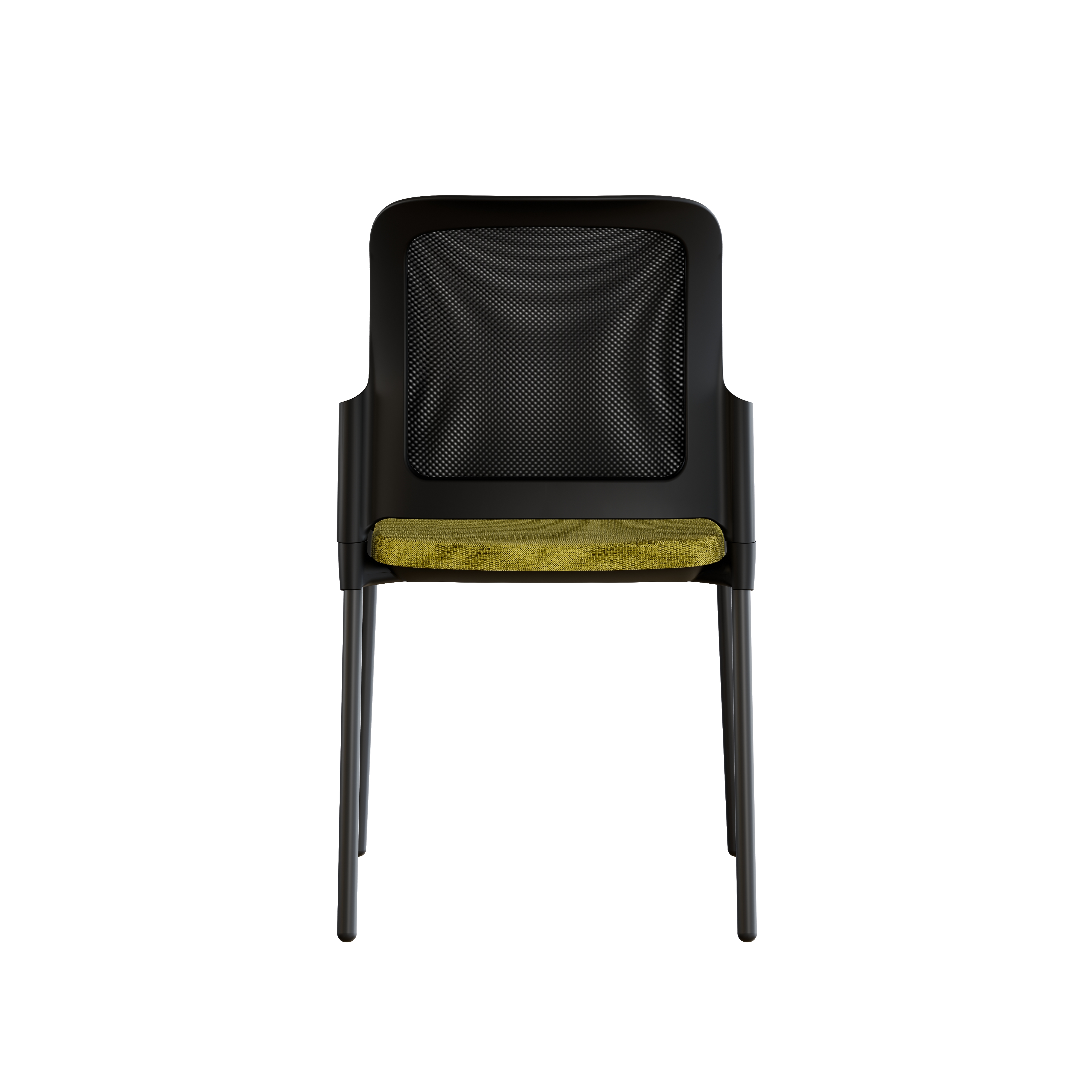 Chaise visiteur 4 pieds F8 - assise tissu et dossier résille Rythm - piétement époxy