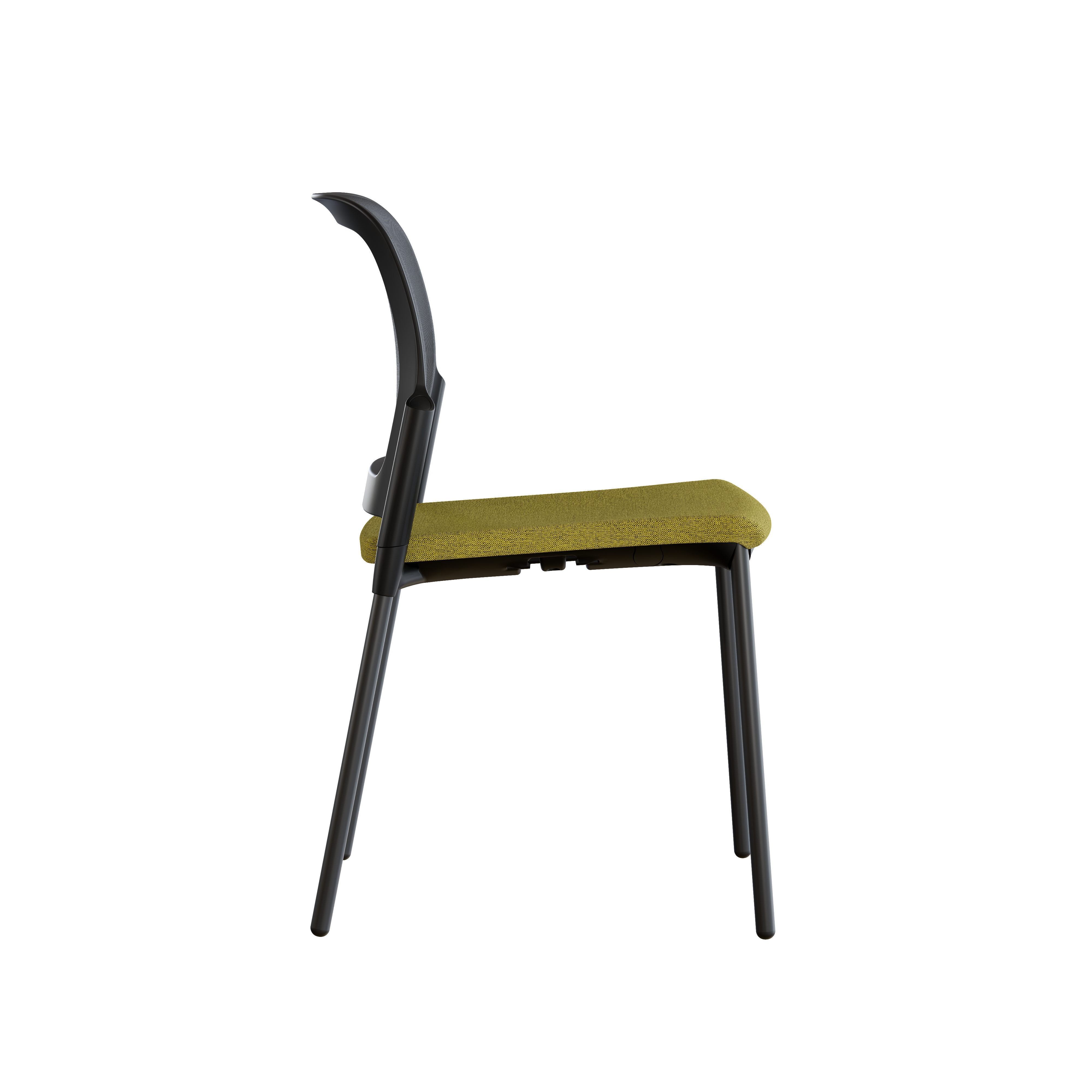 Chaise visiteur 4 pieds F8 - assise tissu et dossier résille Rythm - piétement époxy