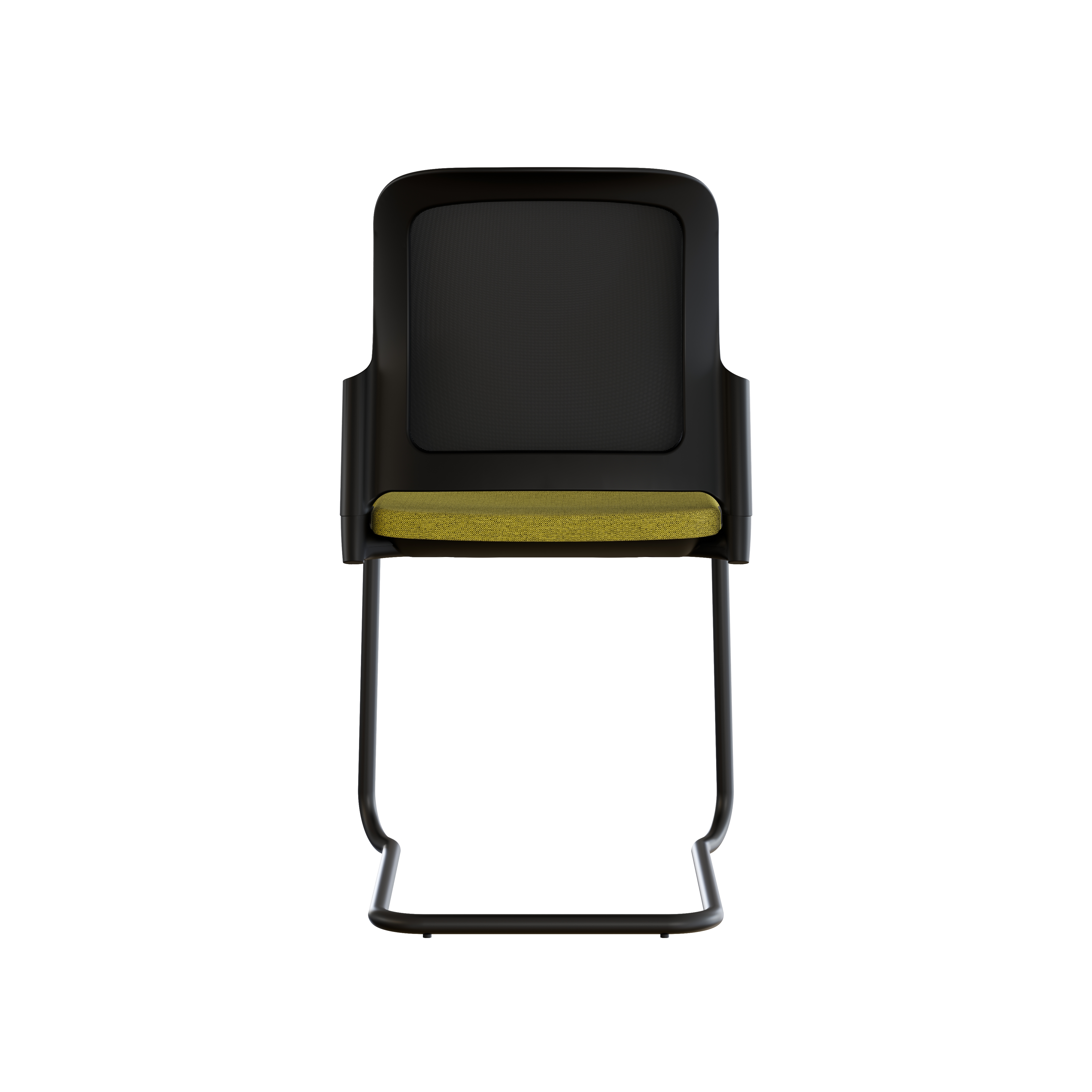 Chaise visiteur luge F8 - assise tissu et dossier résille résille Rythm - piétement époxy