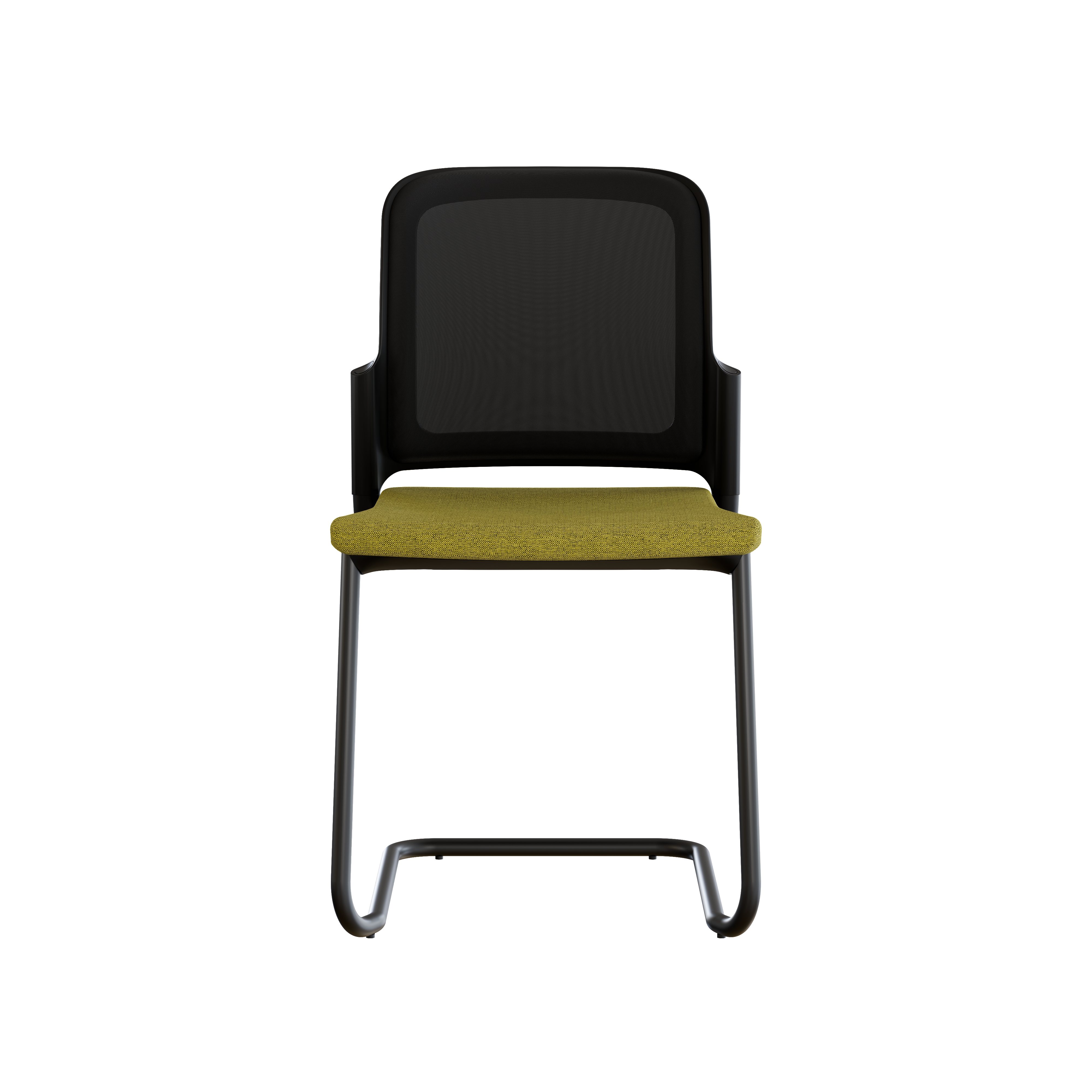 Chaise visiteur luge F8 - assise tissu et dossier résille résille Rythm - piétement époxy