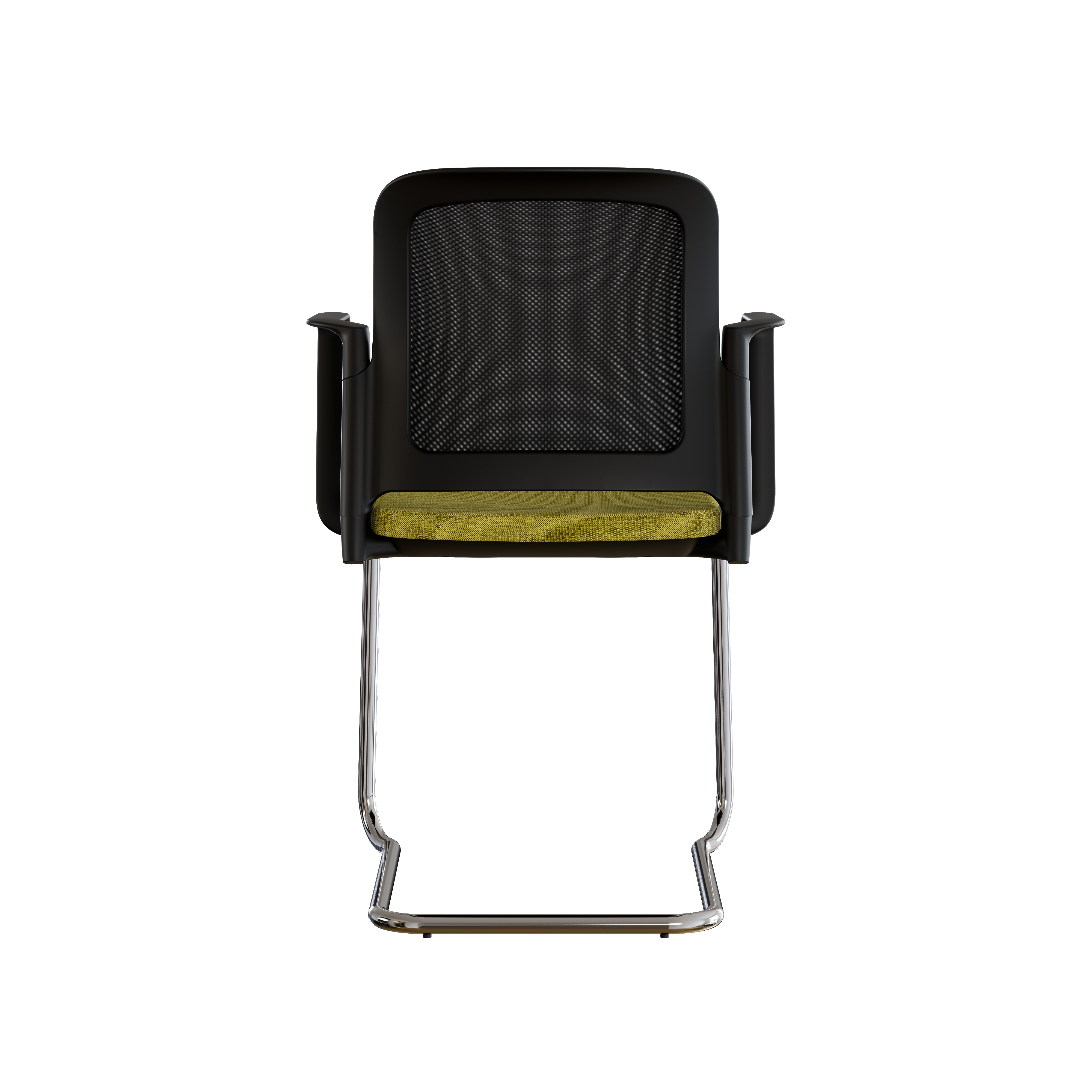 Fauteuil visiteur luge F8 - assise tissu et dossier résille Rythm - piétement chrome