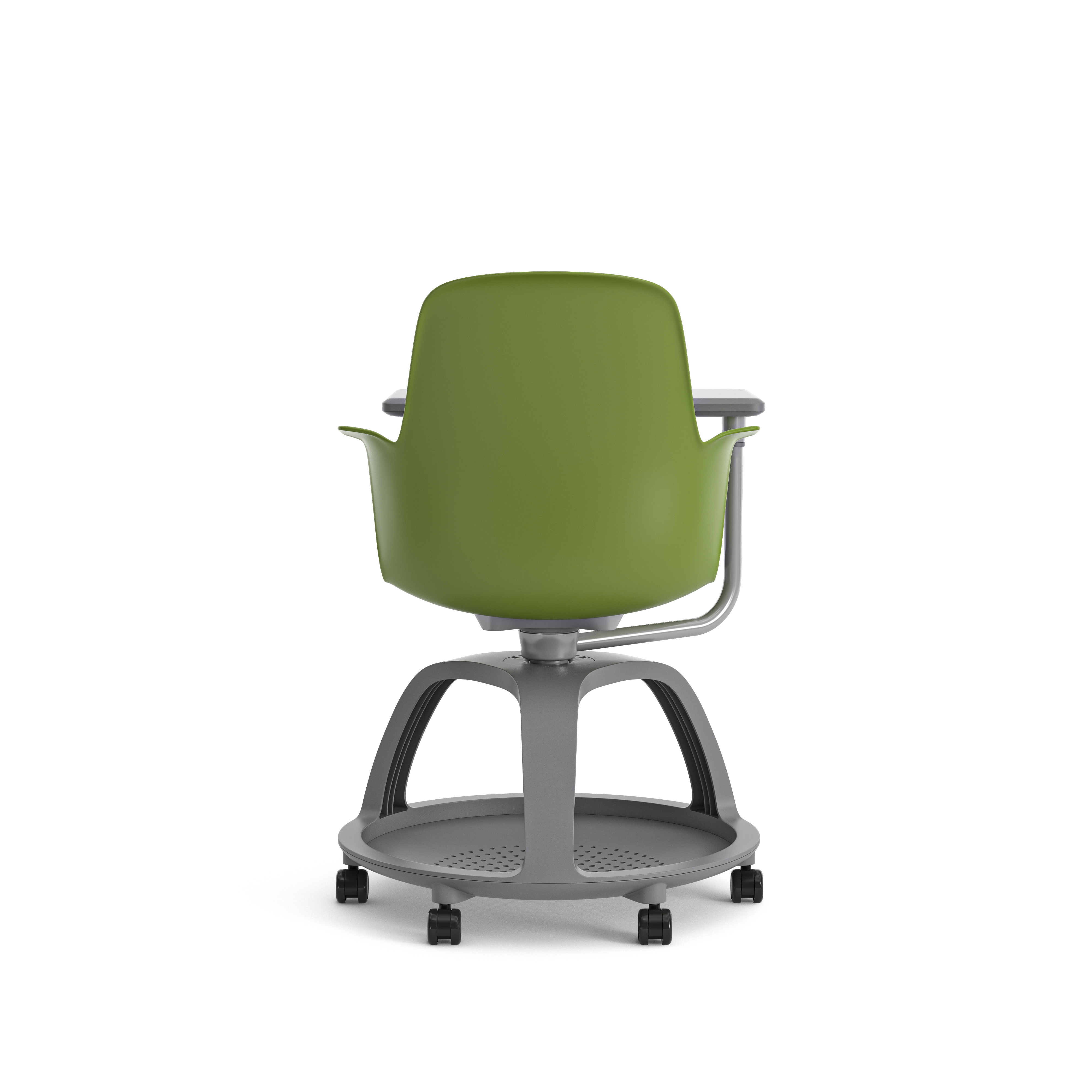 Fauteuil mobile Node - polypropylène - placet d'assise tissu - tablette de travail et support tablette tactile