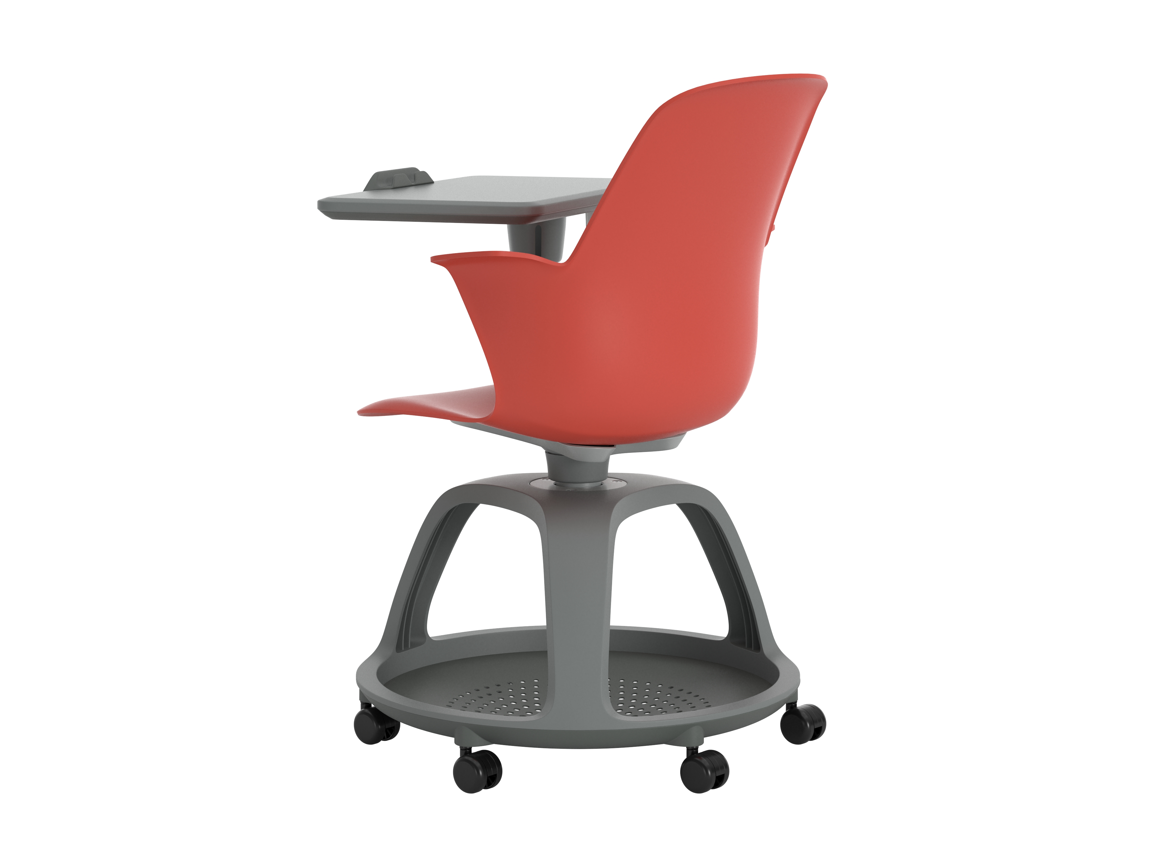 Fauteuil mobile Node - polypropylène - avec tablette de travail - support tablette tactile et porte gobelet