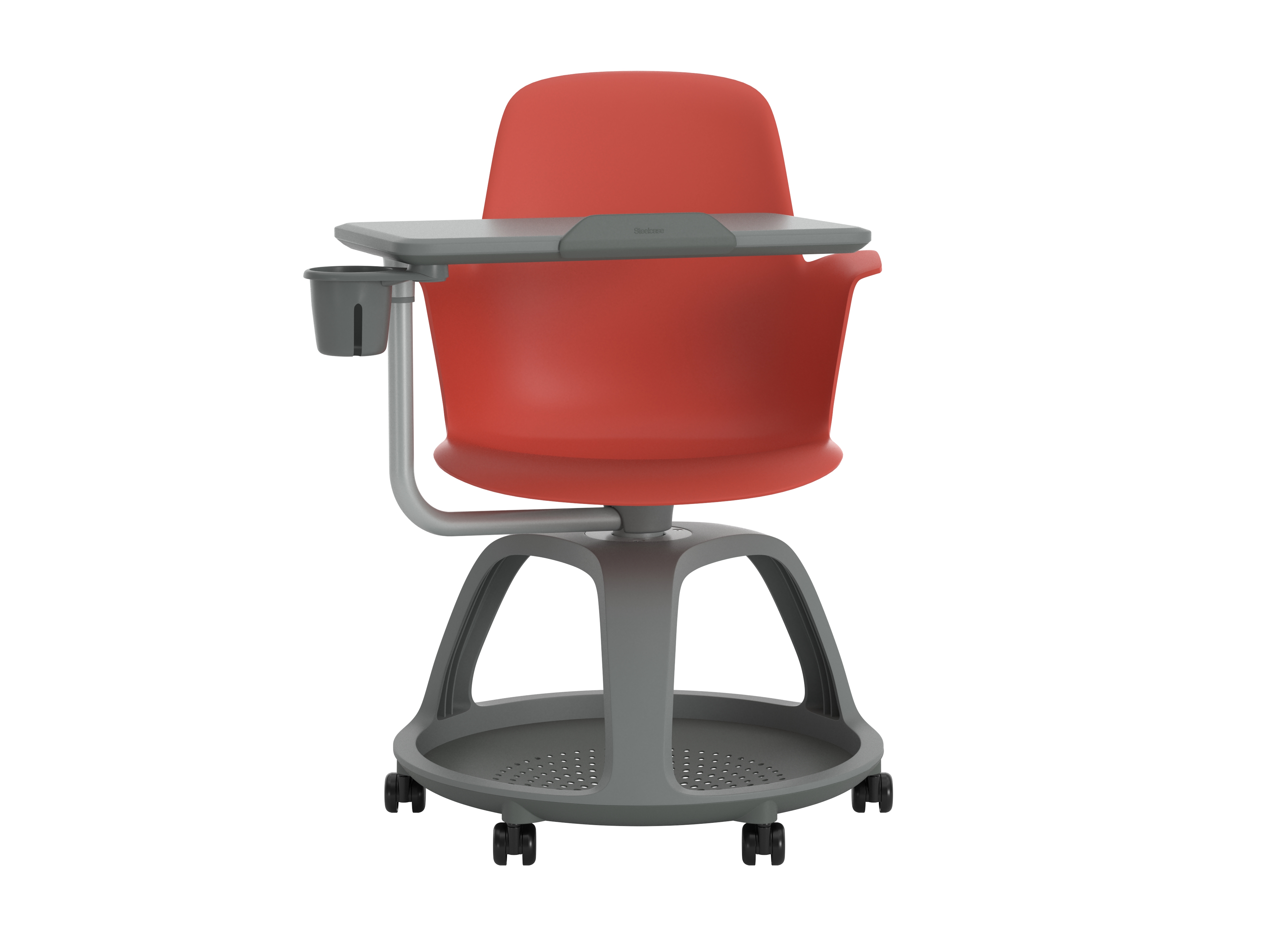 Fauteuil mobile Node - polypropylène - avec tablette de travail - support tablette tactile et porte gobelet
