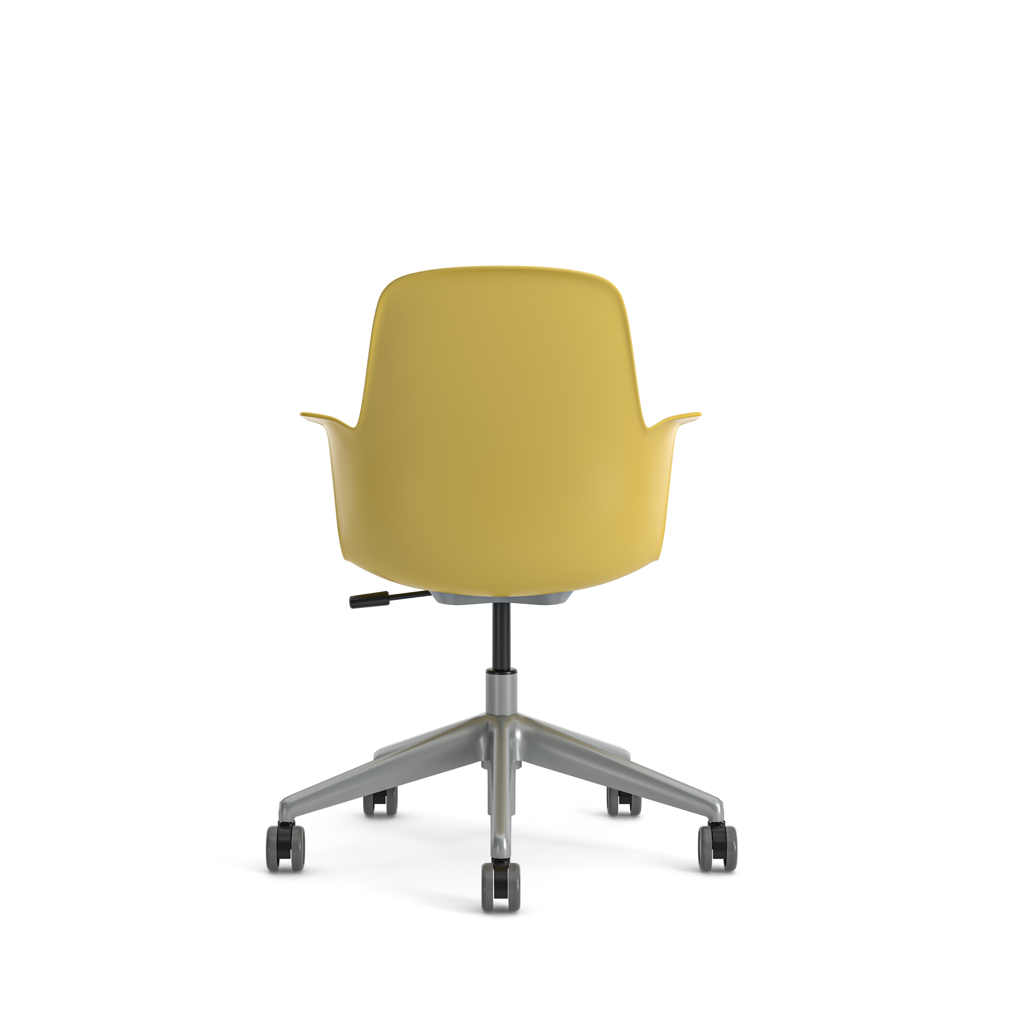 Fauteuil Node - polypropylène - placet d'assise tissu - sur piétement 5 banches avec roulettes