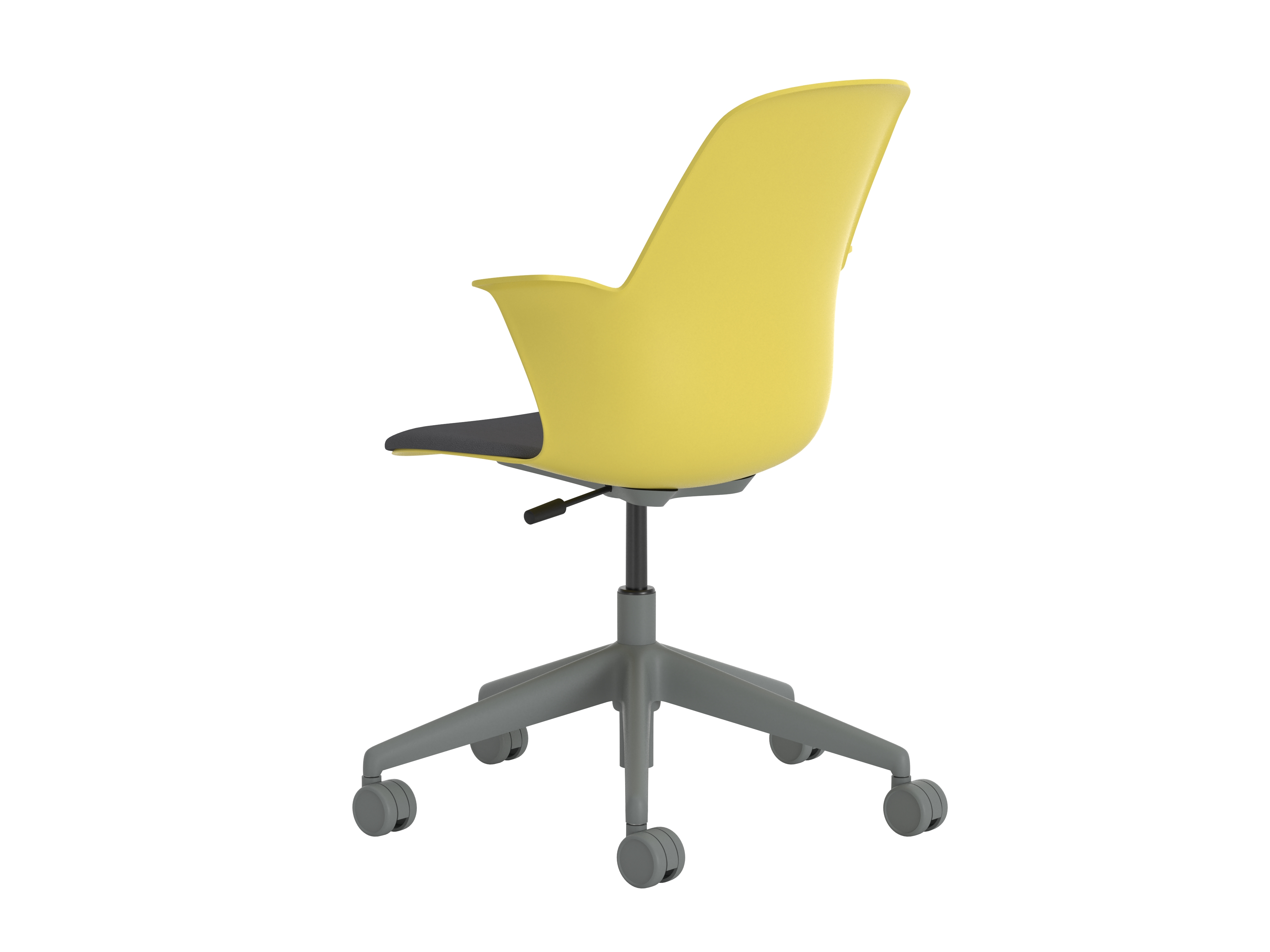 Fauteuil Node - polypropylène - placet d'assise textile enduit - sur piétement 5 banches avec roulettes