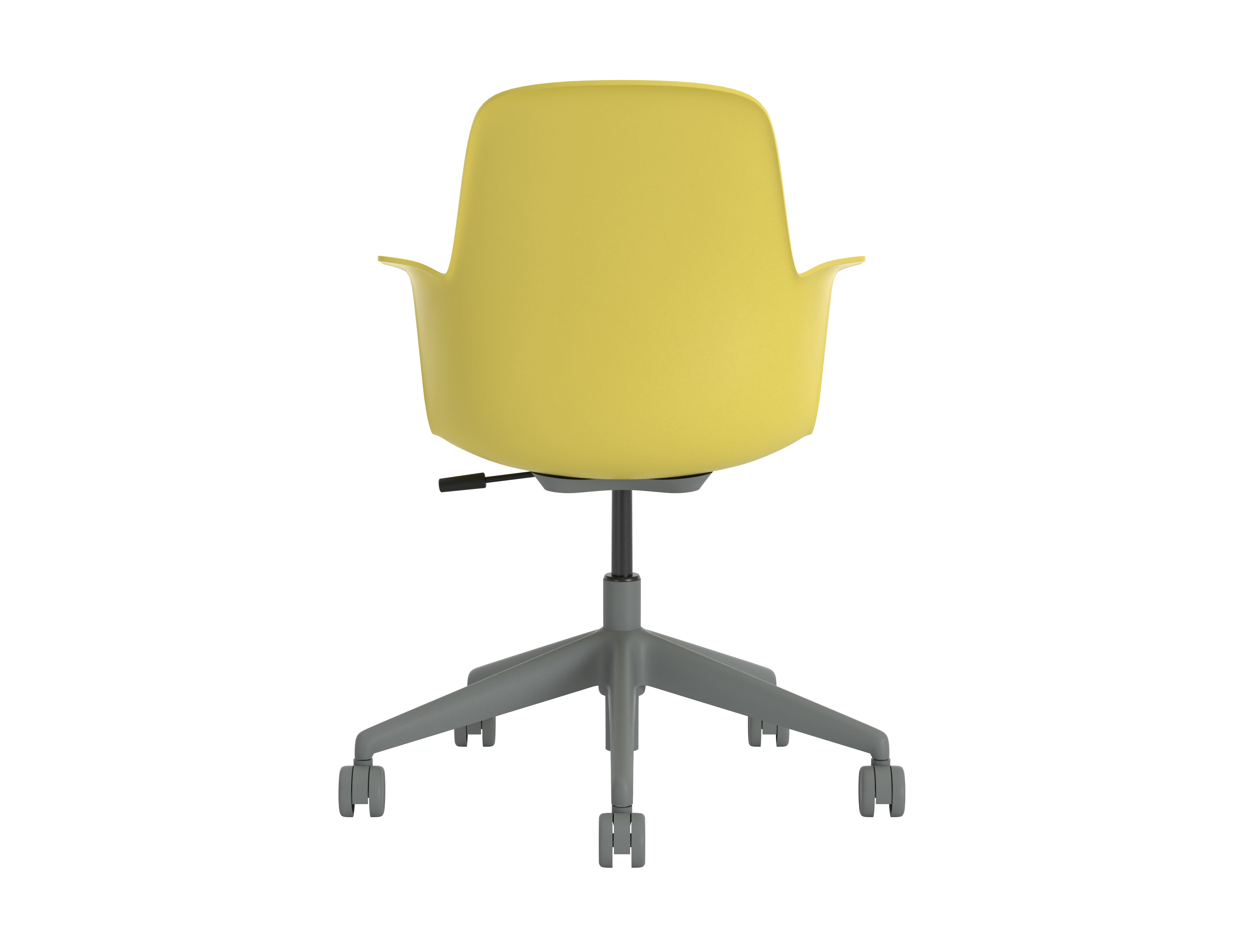 Fauteuil Node - polypropylène - placet d'assise textile enduit - sur piétement 5 banches avec roulettes