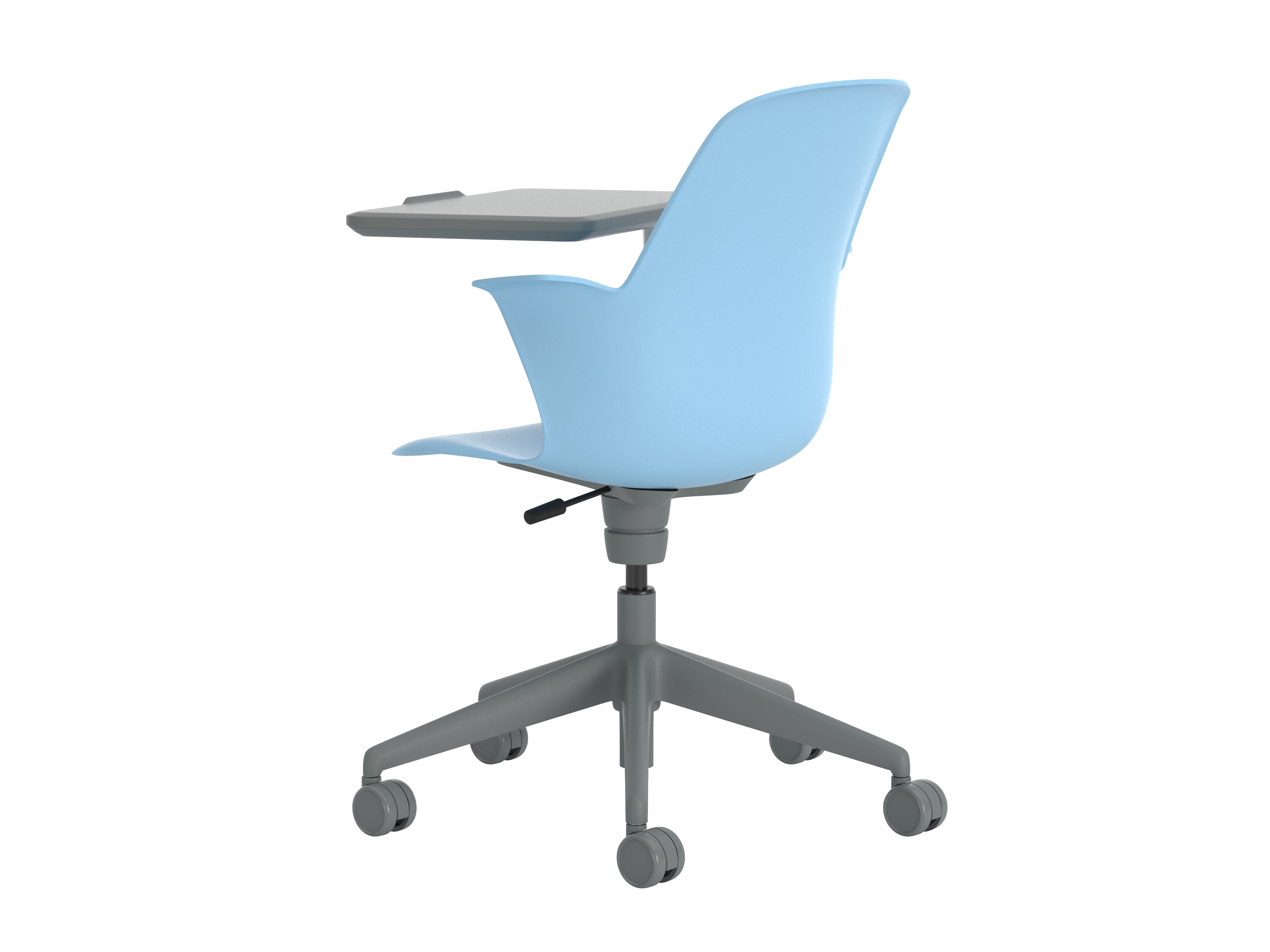 Fauteuil Node - polypropylène - piétement 5 branches avec roulettes - tablette de travail