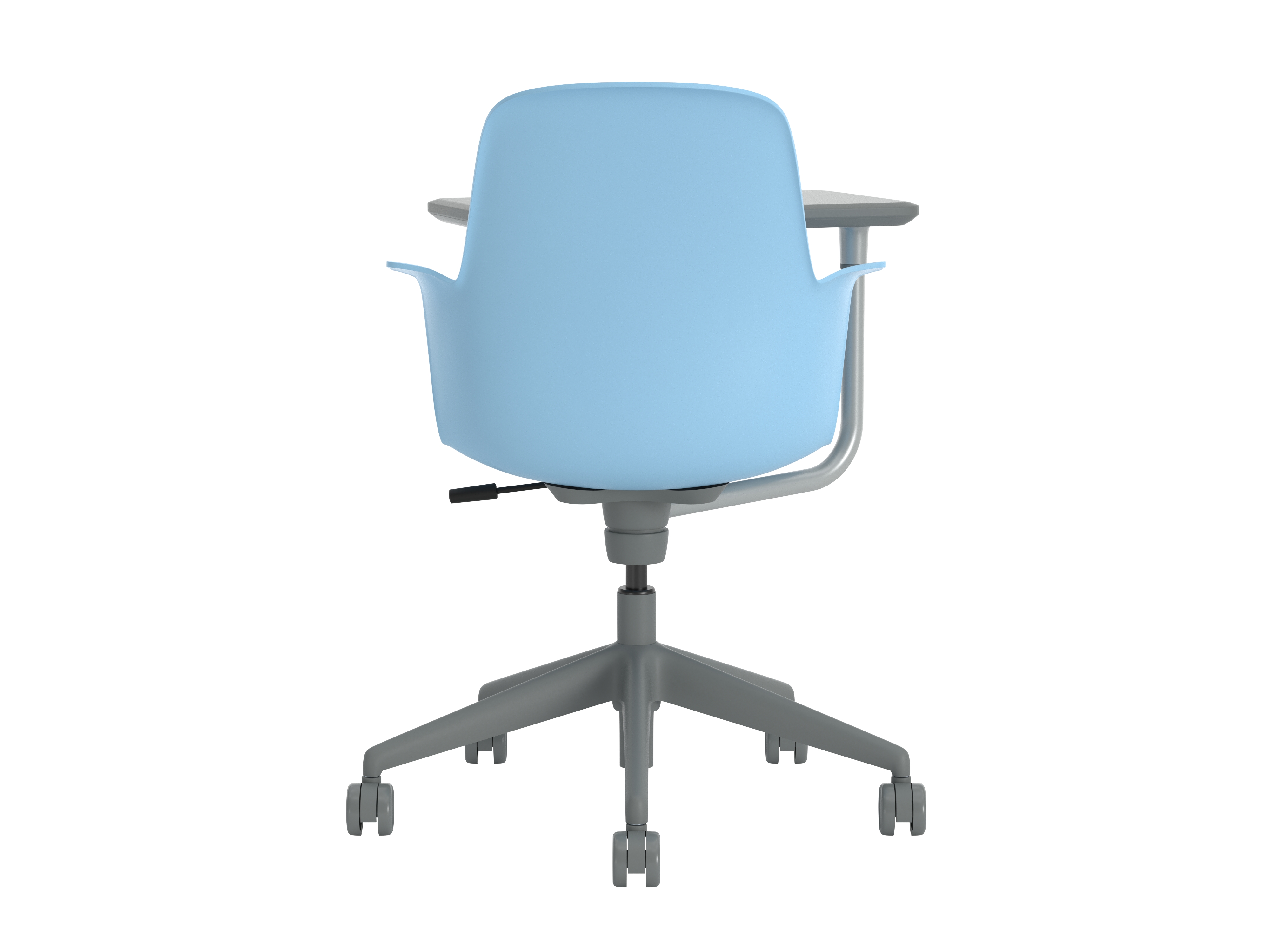 Fauteuil Node - polypropylène - piétement 5 branches avec roulettes - tablette de travail