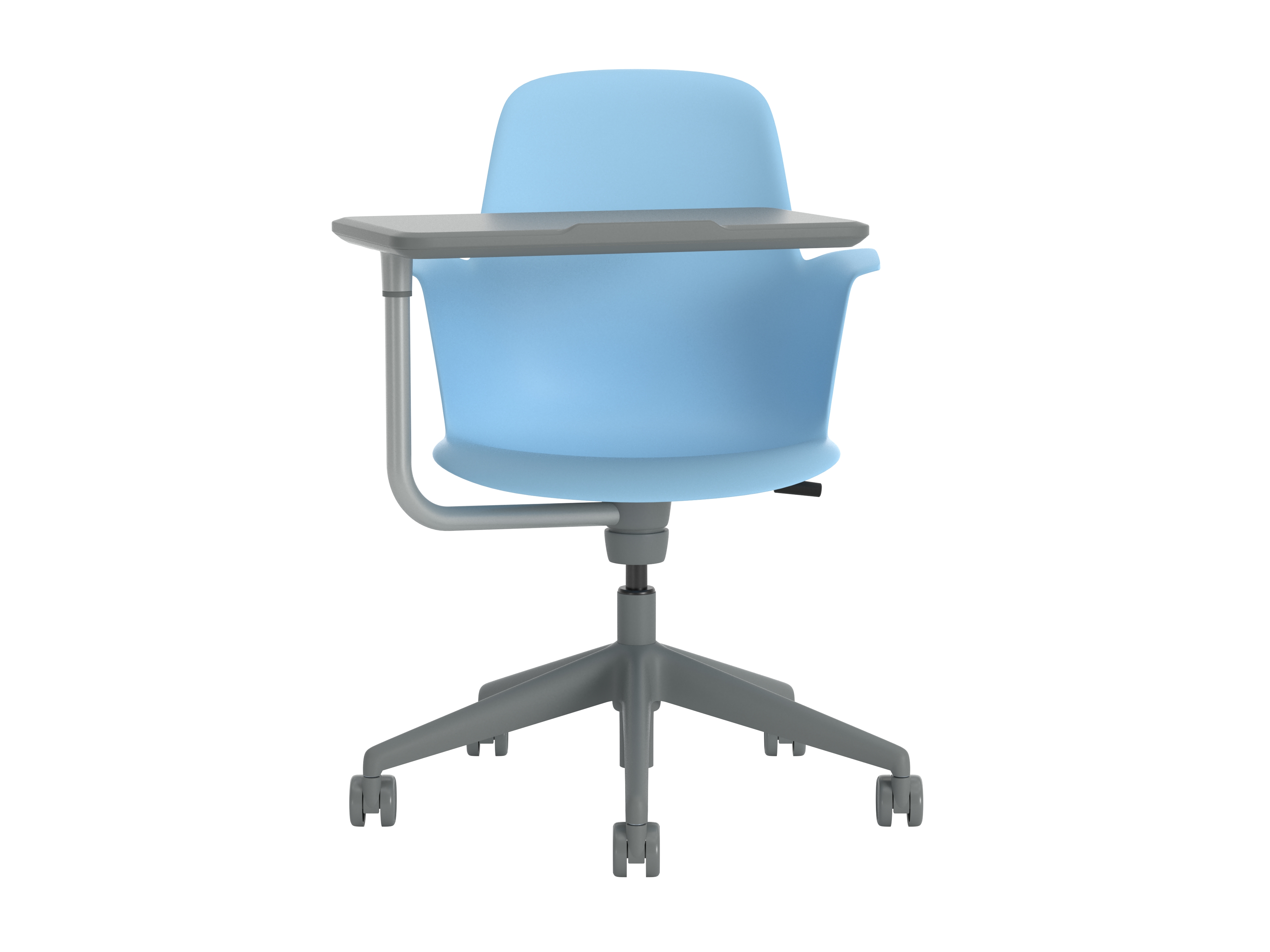 Fauteuil Node - polypropylène - piétement 5 branches avec roulettes - tablette de travail