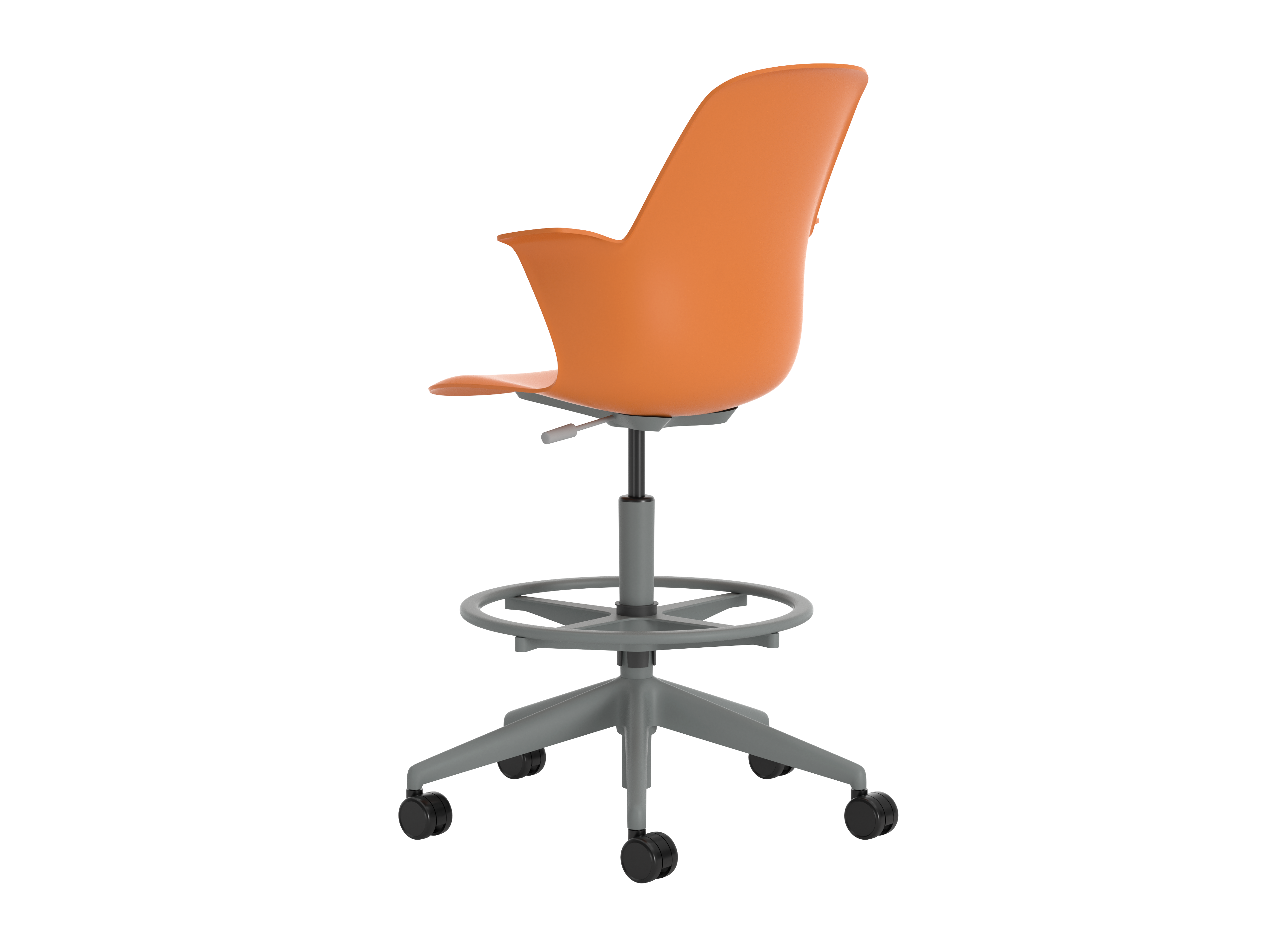 Fauteuil haut Node - polypropylène - sur piétement 5 branches avec roulettes
