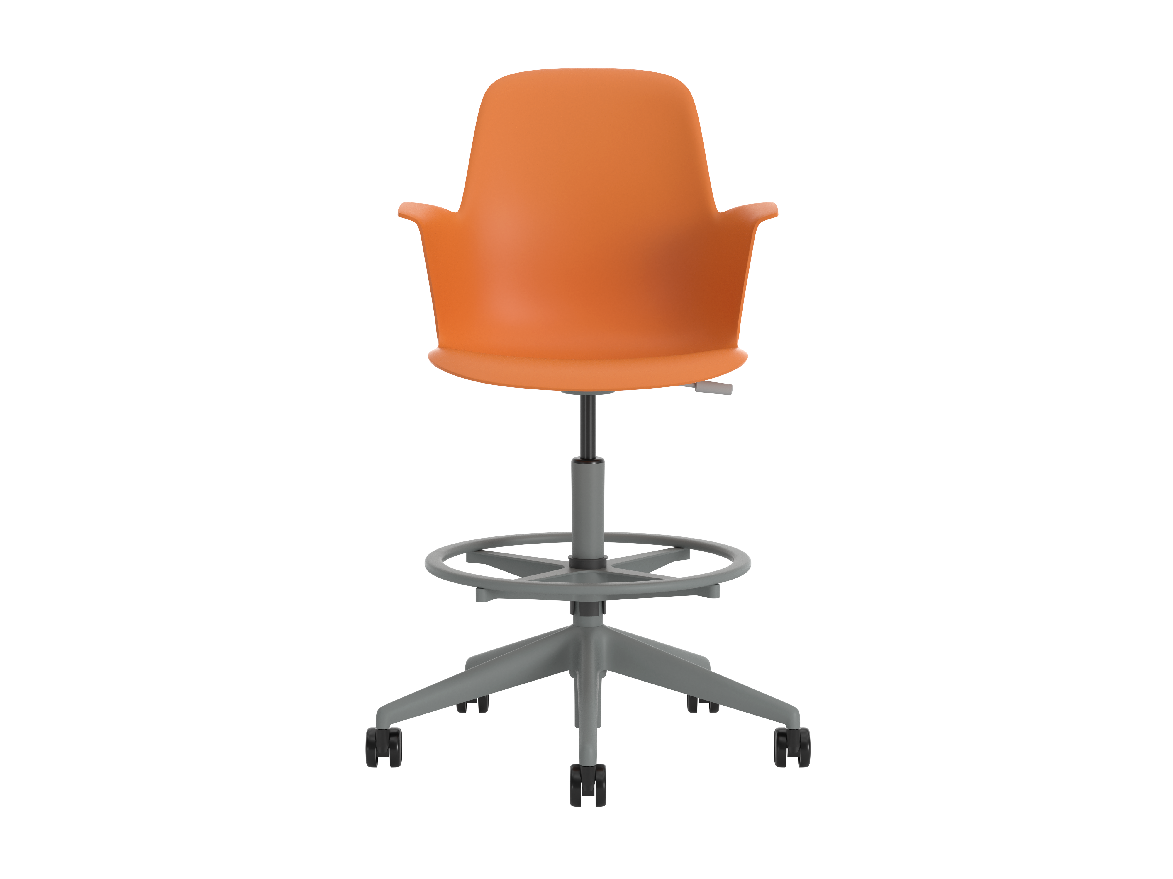 Fauteuil haut Node - polypropylène - sur piétement 5 branches avec roulettes