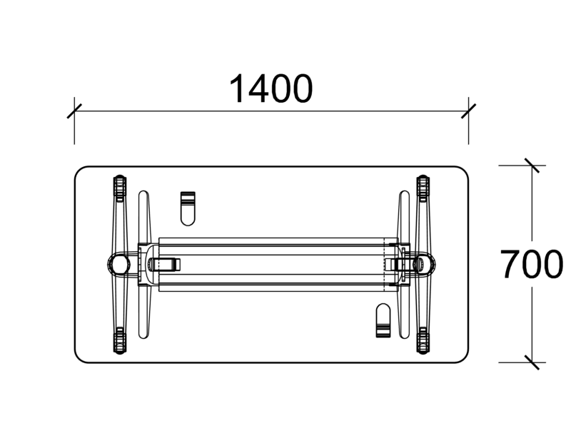 Table pliante Verb/Fliptop Twin - 140 x 70 cm - piétement mobile