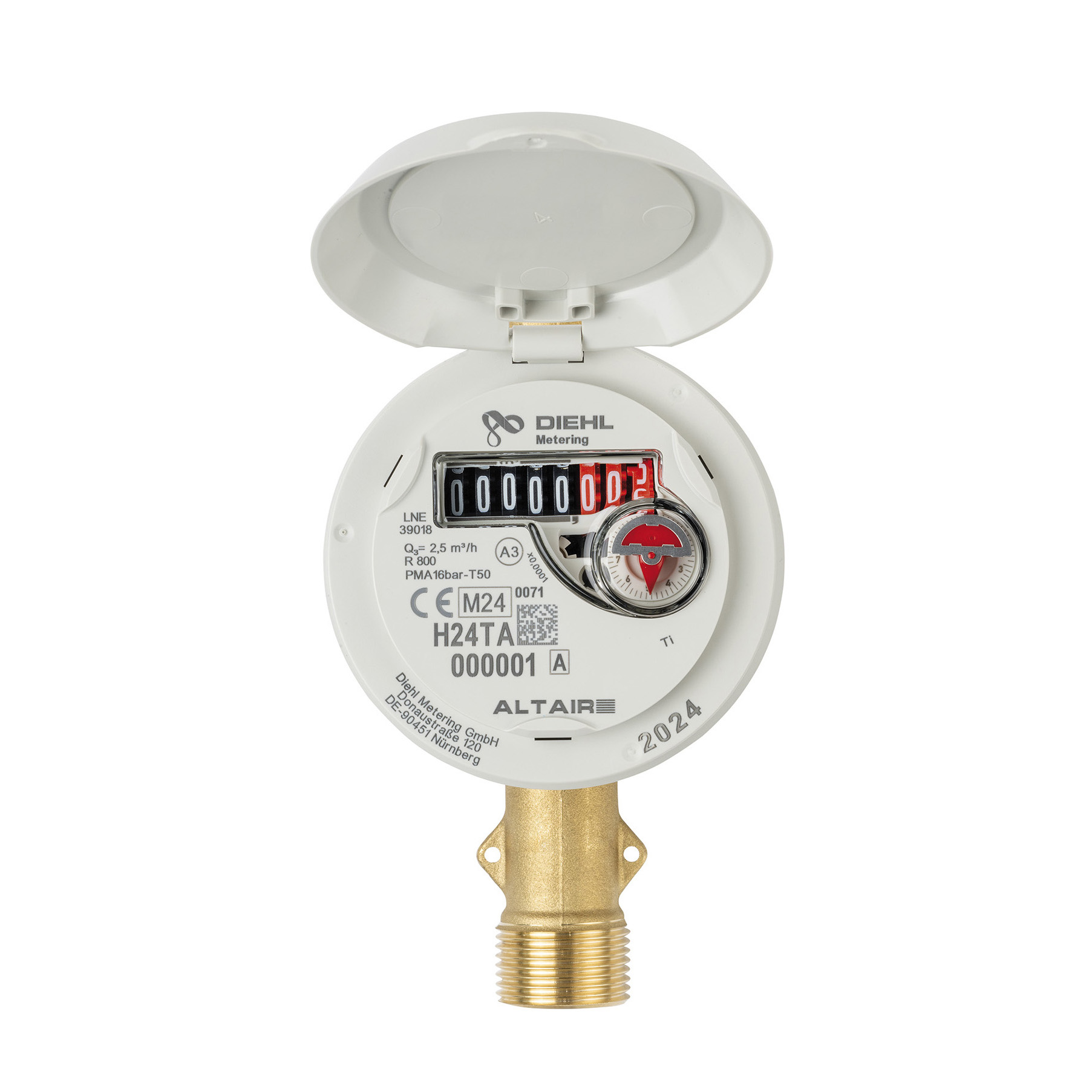 Compteur volumétrique Altair V5 DN15 - l.170 - R160 TGP - corps laiton cadran plastique - lot de 10