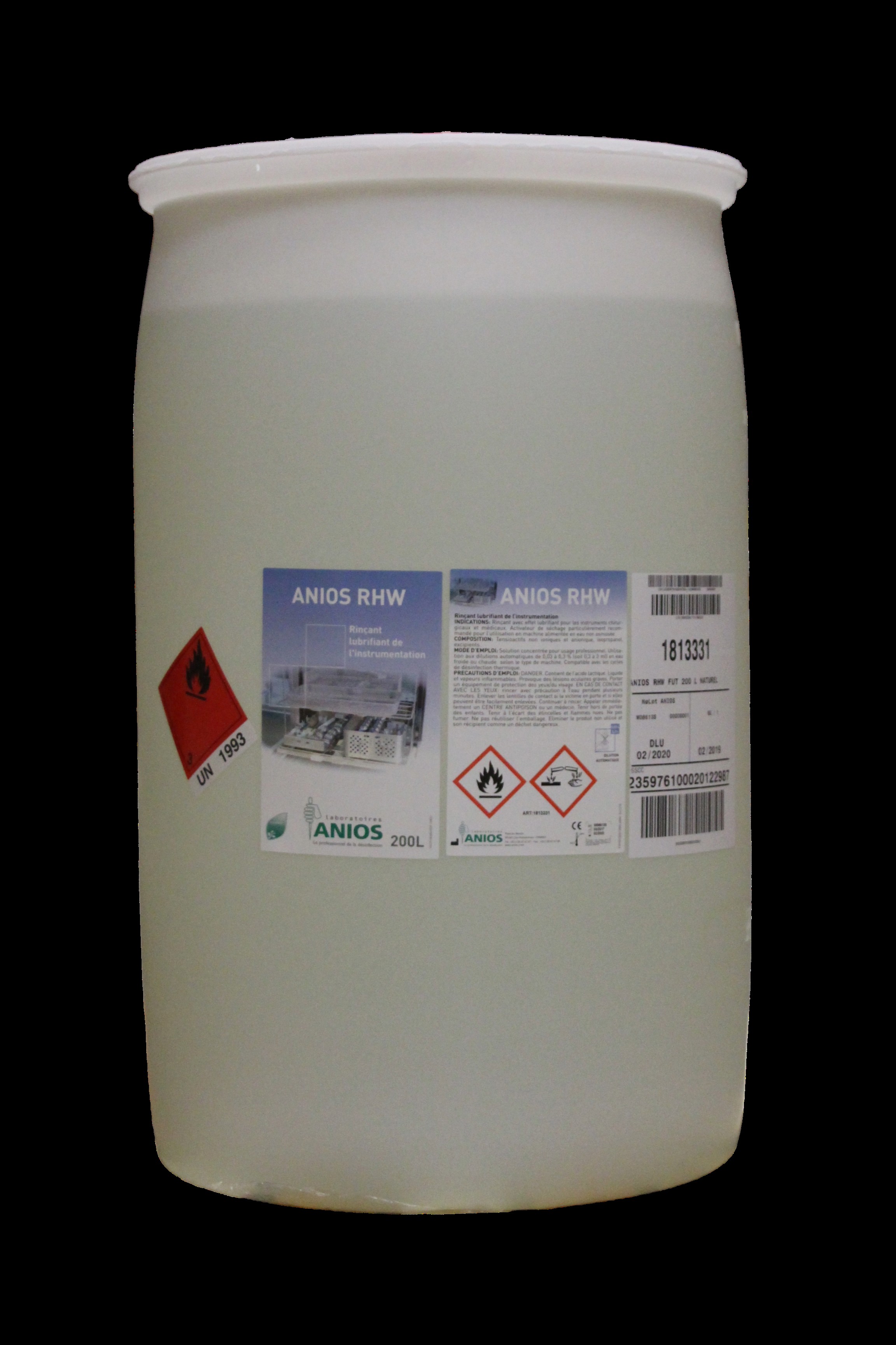 Produit de rinçage pour instruments Activateur de séchage 1 carton de 1 fût de 200L-