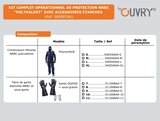 Ensemble complet de protection NRBC polyvalents - accessoires étanches - taille L