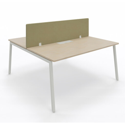 Ensemble 2 bureaux droits Nouvelle Vague - top access - l. 160 x pr. 79,5 cm + écran tissu - pieds métal