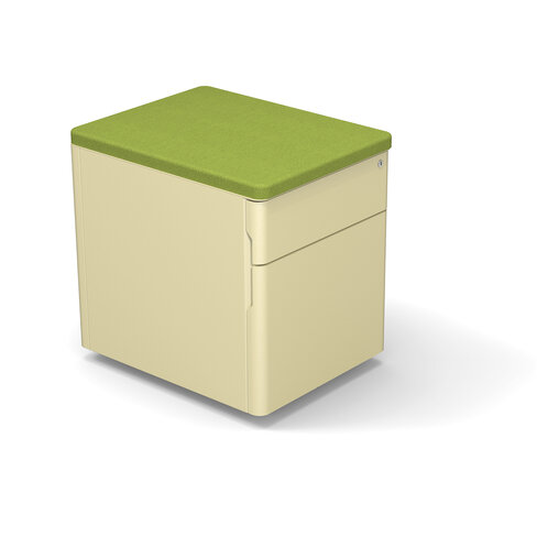 Caisson mobile Nouvelle Vague - 1 tiroir plat + 1 tiroir dossiers suspendus - coussin d'assise