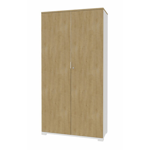 Armoire Nouvelle Vague - h. 198 x l. 100 cm - portes battantes - 4 tablettes métal