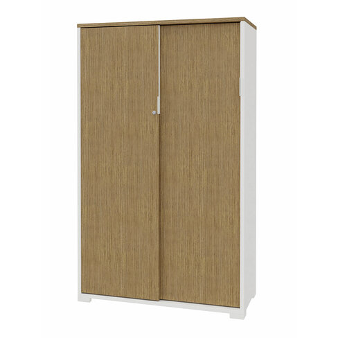 Armoire Nouvelle Vague - h. 166 x l. 100 cm - portes coulissantes - 6 tablettes métal