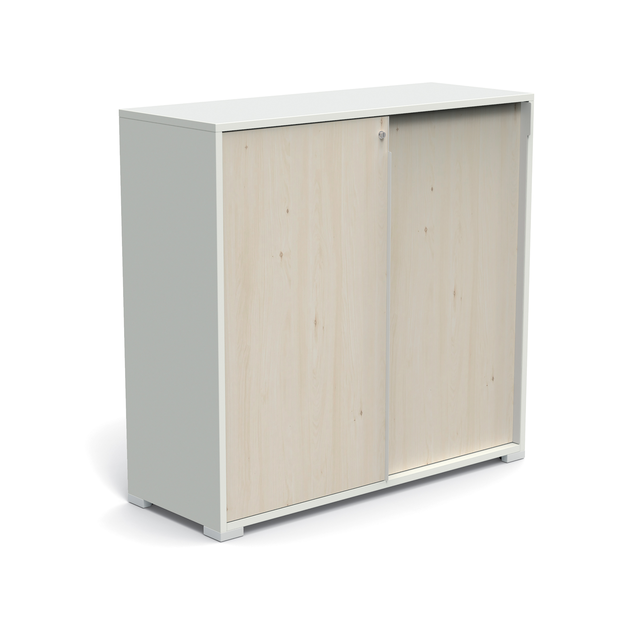 Armoire Nouvelle Vague - h. 115 x l. 120 cm - portes coulissantes - 2 tablettes métal