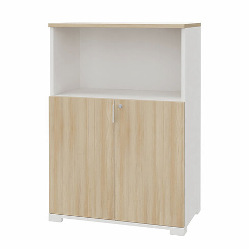Armoire Nouvelle Vague - h. 115 x l. 80 cm - 2 portes battantes + niche