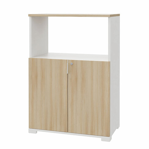 Armoire Nouvelle Vague - h. 115 x l. 80 cm - 2 portes battantes + niche ouverte